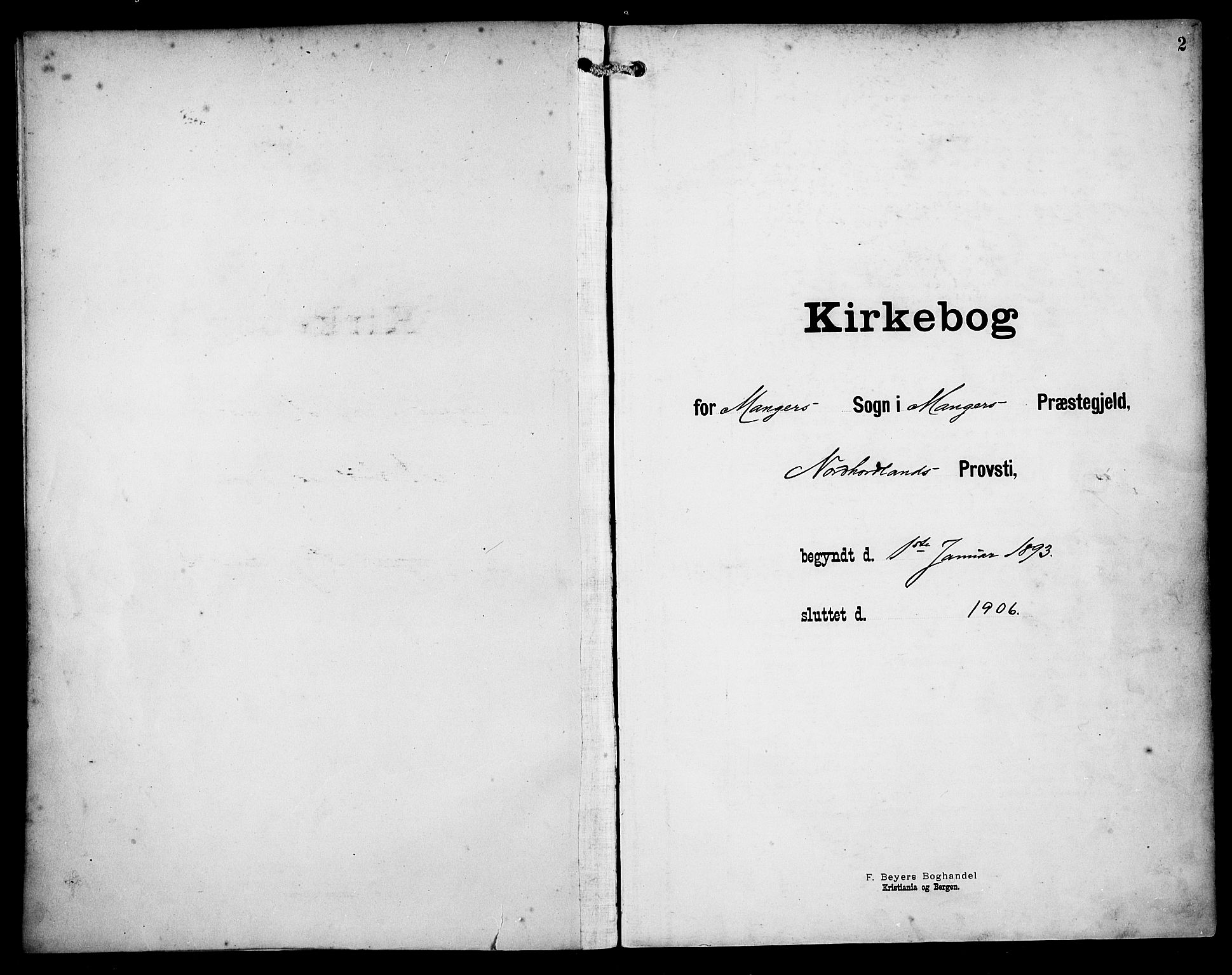 Manger sokneprestembete, SAB/A-76801/H/Haa: Parish register (official) no. B 1, 1881-1892, p. 2