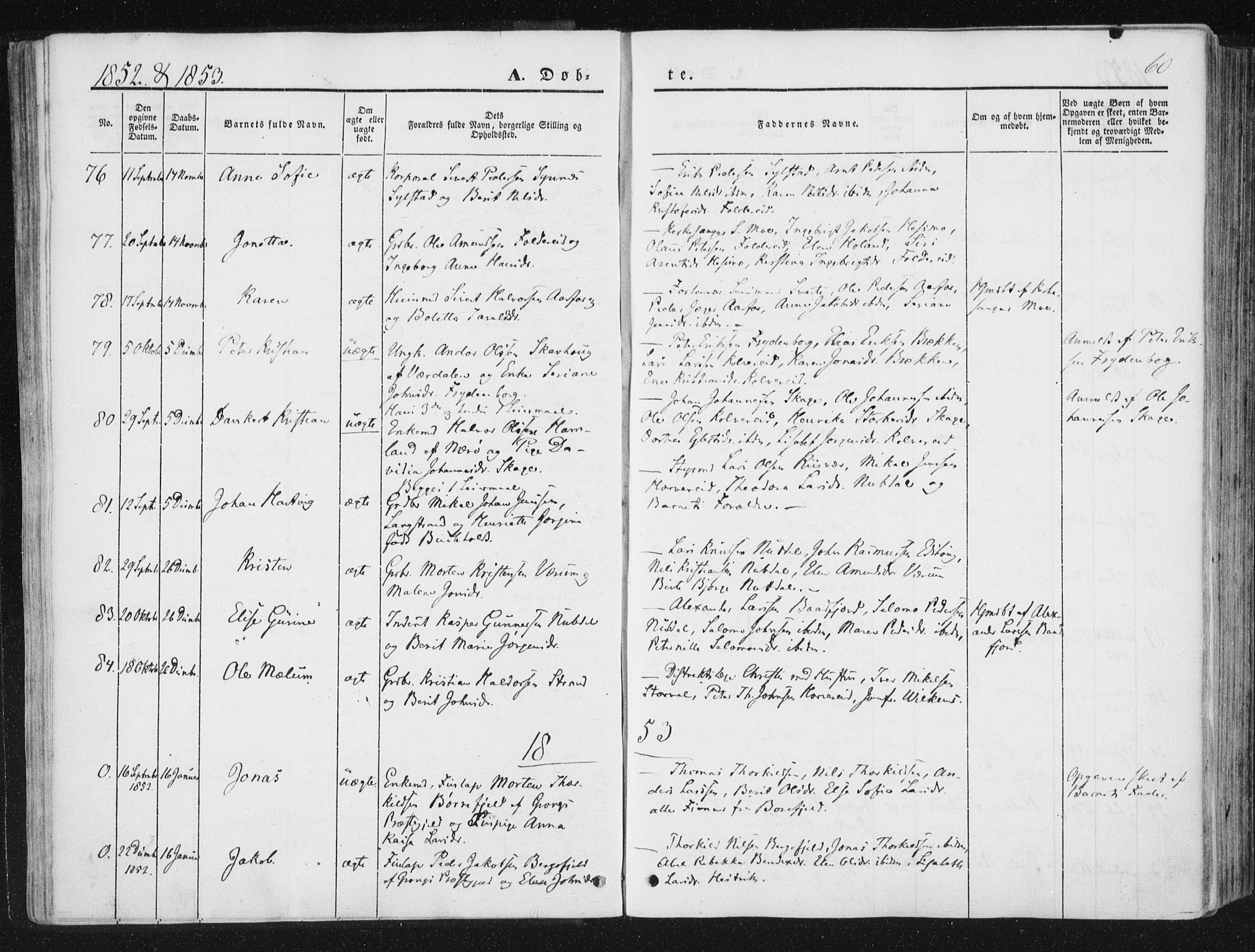 Ministerialprotokoller, klokkerbøker og fødselsregistre - Nord-Trøndelag, SAT/A-1458/780/L0640: Parish register (official) no. 780A05, 1845-1856, p. 60