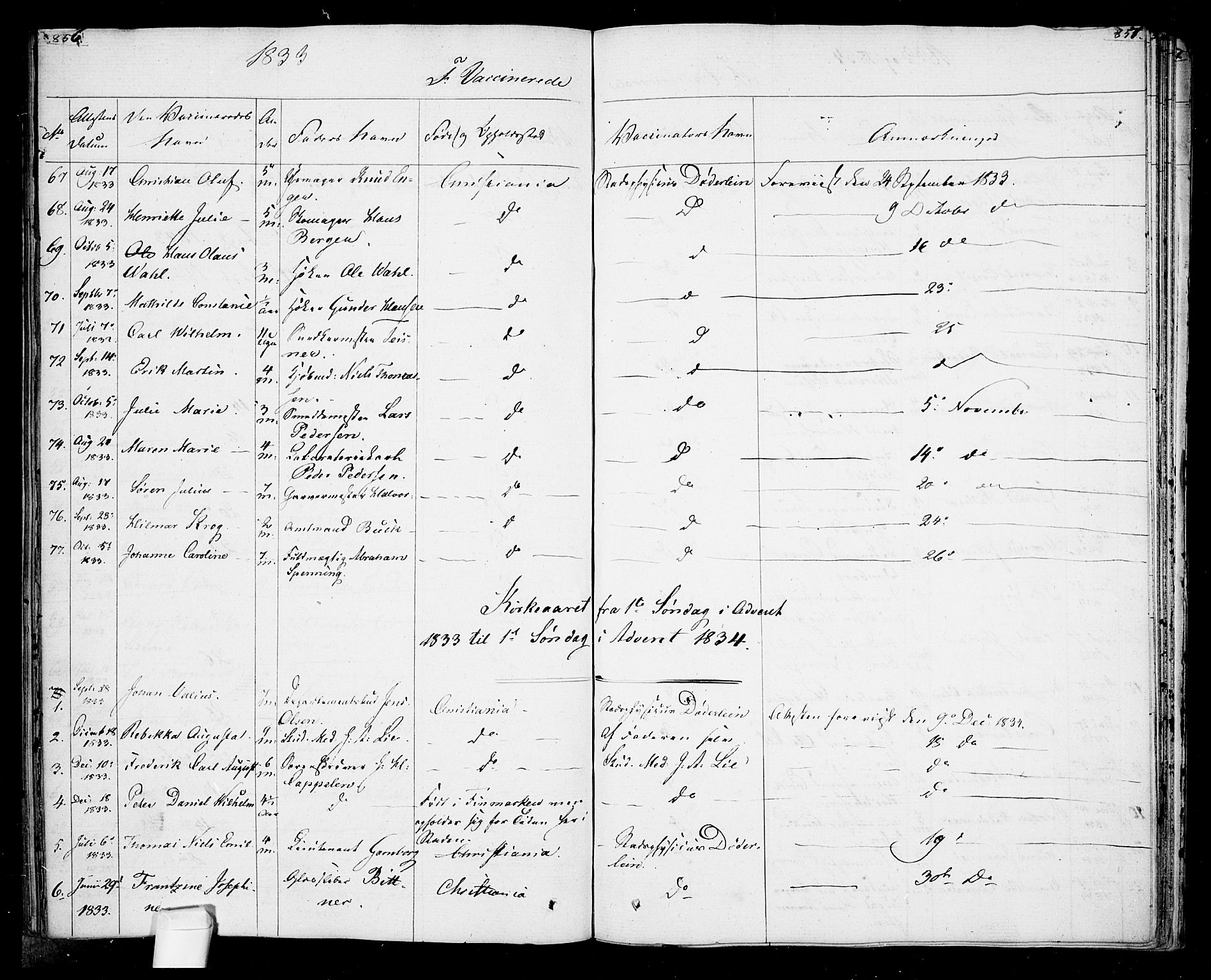 Oslo domkirke Kirkebøker, SAO/A-10752/F/Fa/L0022: Parish register (official) no. 22, 1824-1829, p. 856-857
