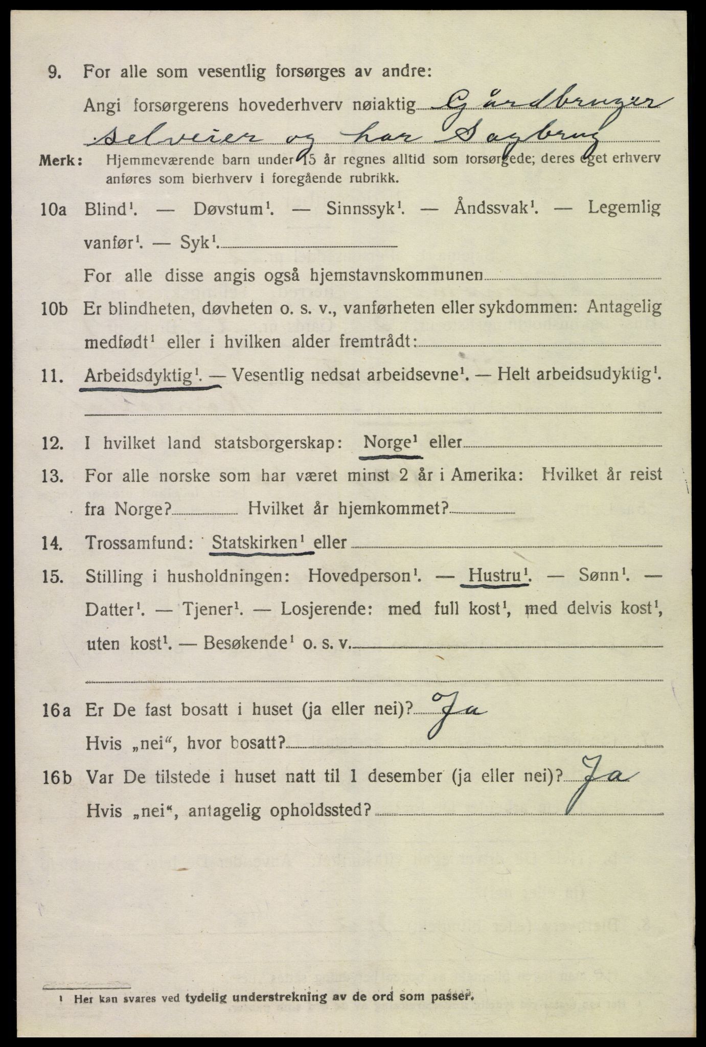 SAK, 1920 census for Konsmo, 1920, p. 1295