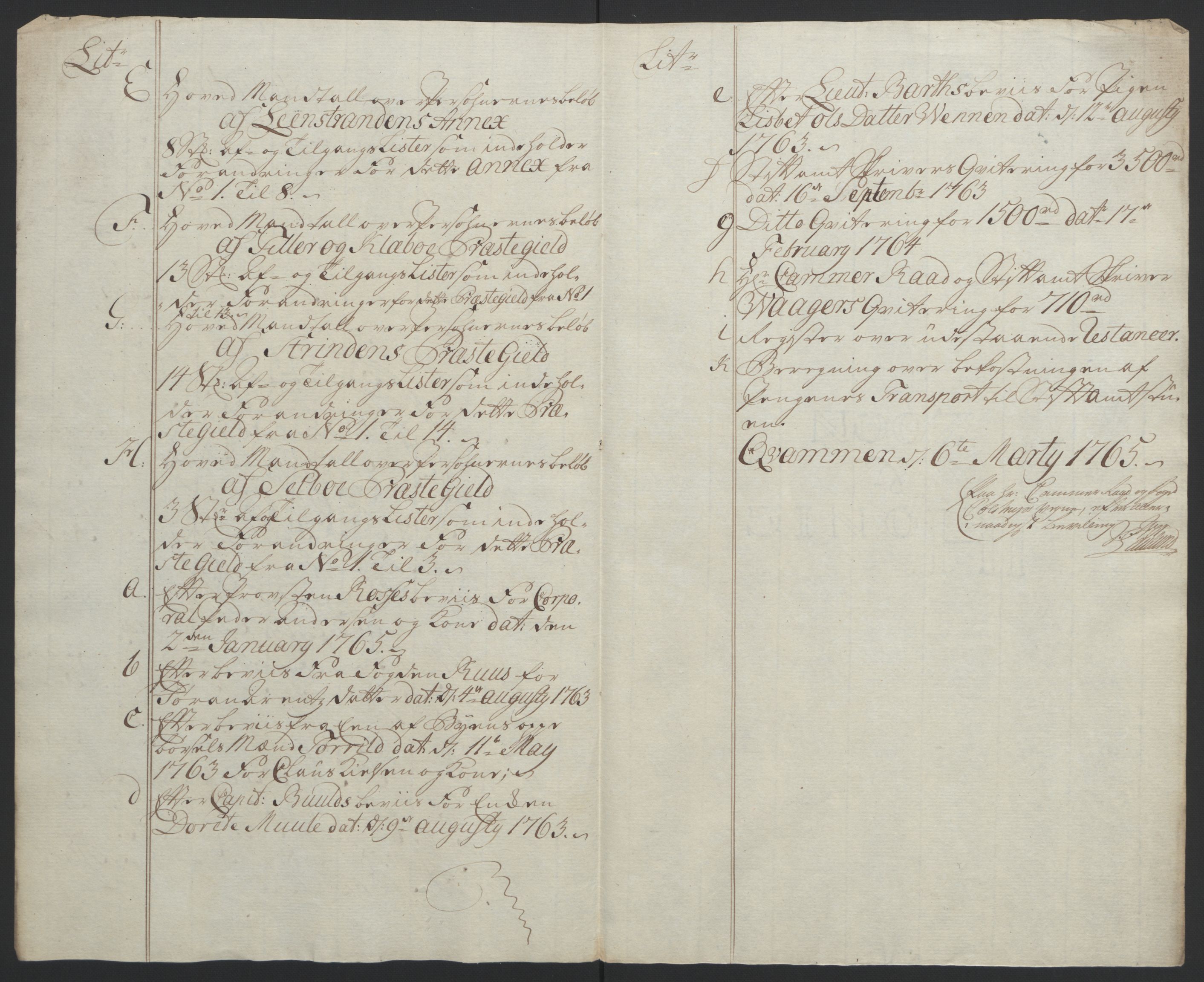 Rentekammeret inntil 1814, Reviderte regnskaper, Fogderegnskap, AV/RA-EA-4092/R61/L4180: Ekstraskatten Strinda og Selbu, 1762-1767, p. 23