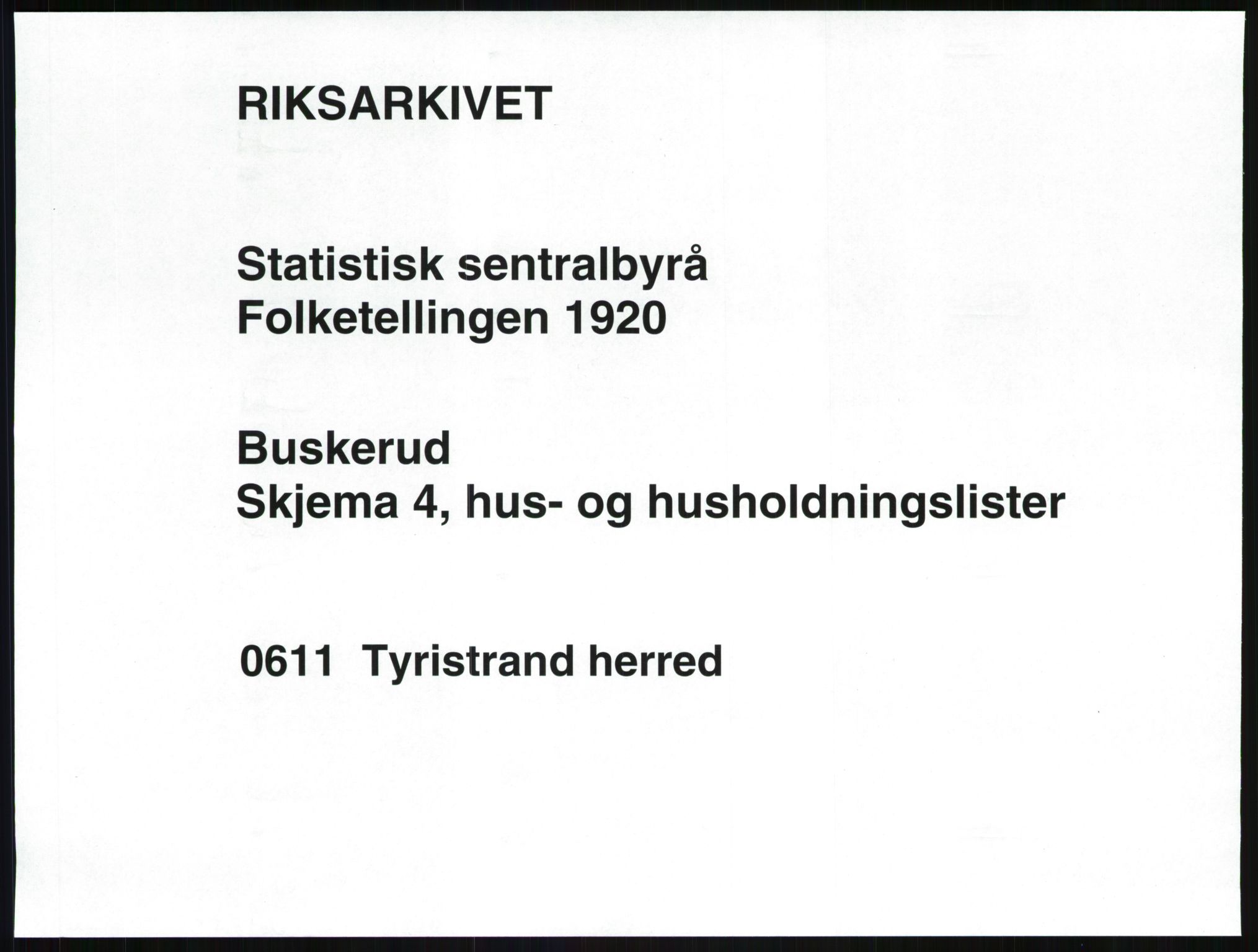 SAKO, 1920 census for Tyristrand, 1920, p. 21