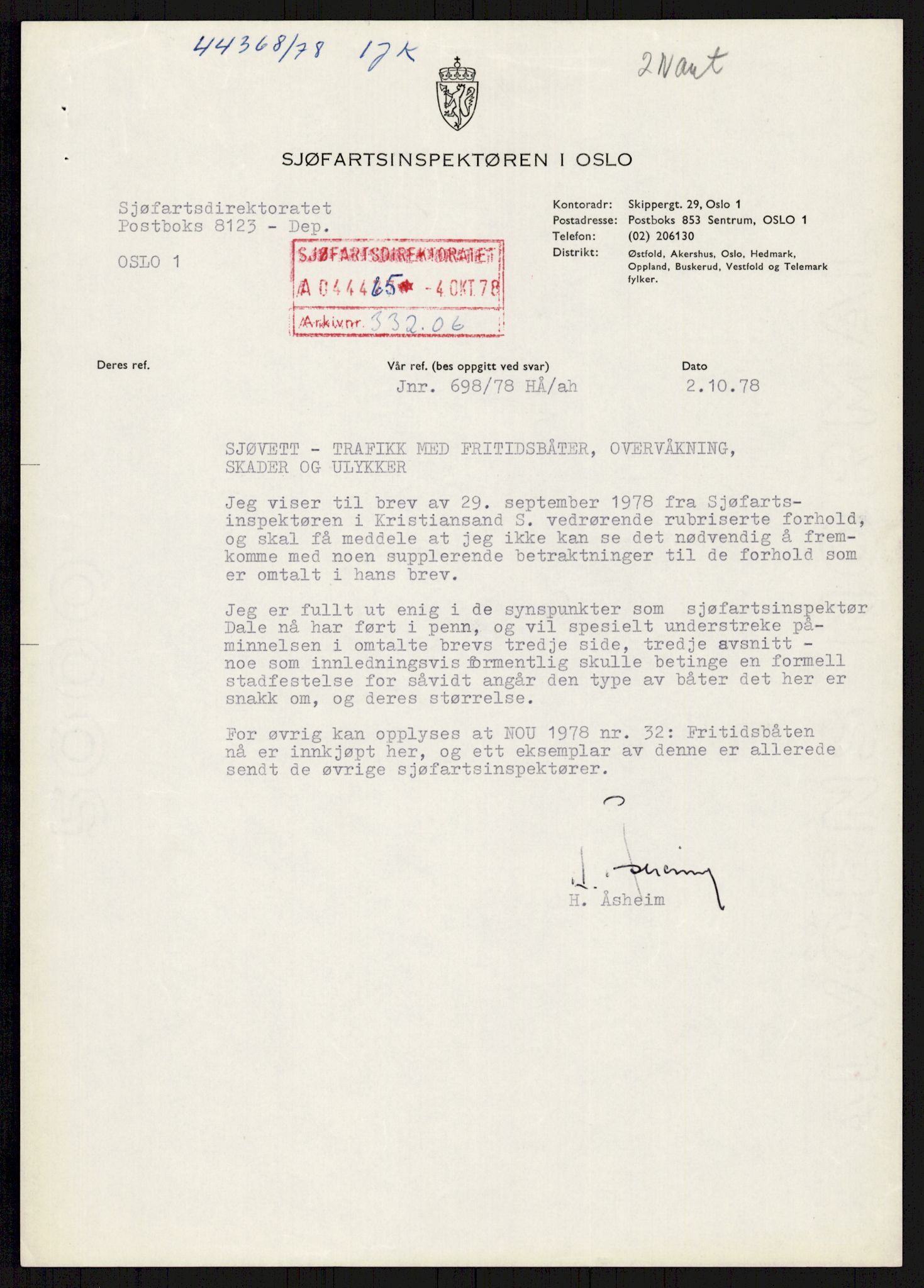 Sjøfartsdirektoratet med forløpere, generelt arkiv, AV/RA-S-1407/D/Du/Duc/L0641/0004: Skipskontrollen - Forskrifter    / Utleiebåter (2 mapper), 1977-1989, p. 556