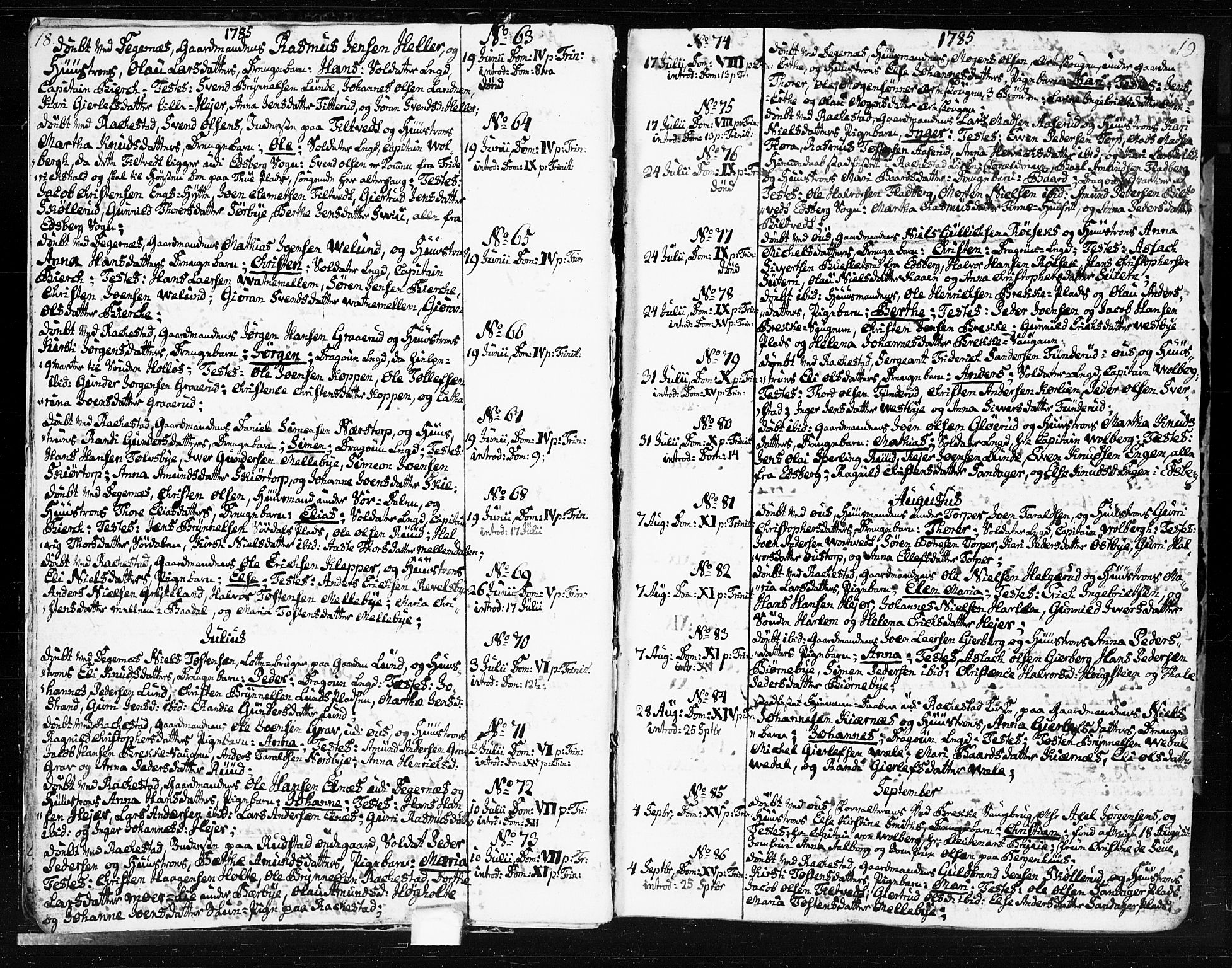 Rakkestad prestekontor Kirkebøker, AV/SAO-A-2008/F/Fa/L0005: Parish register (official) no. I 5, 1784-1814, p. 18-19