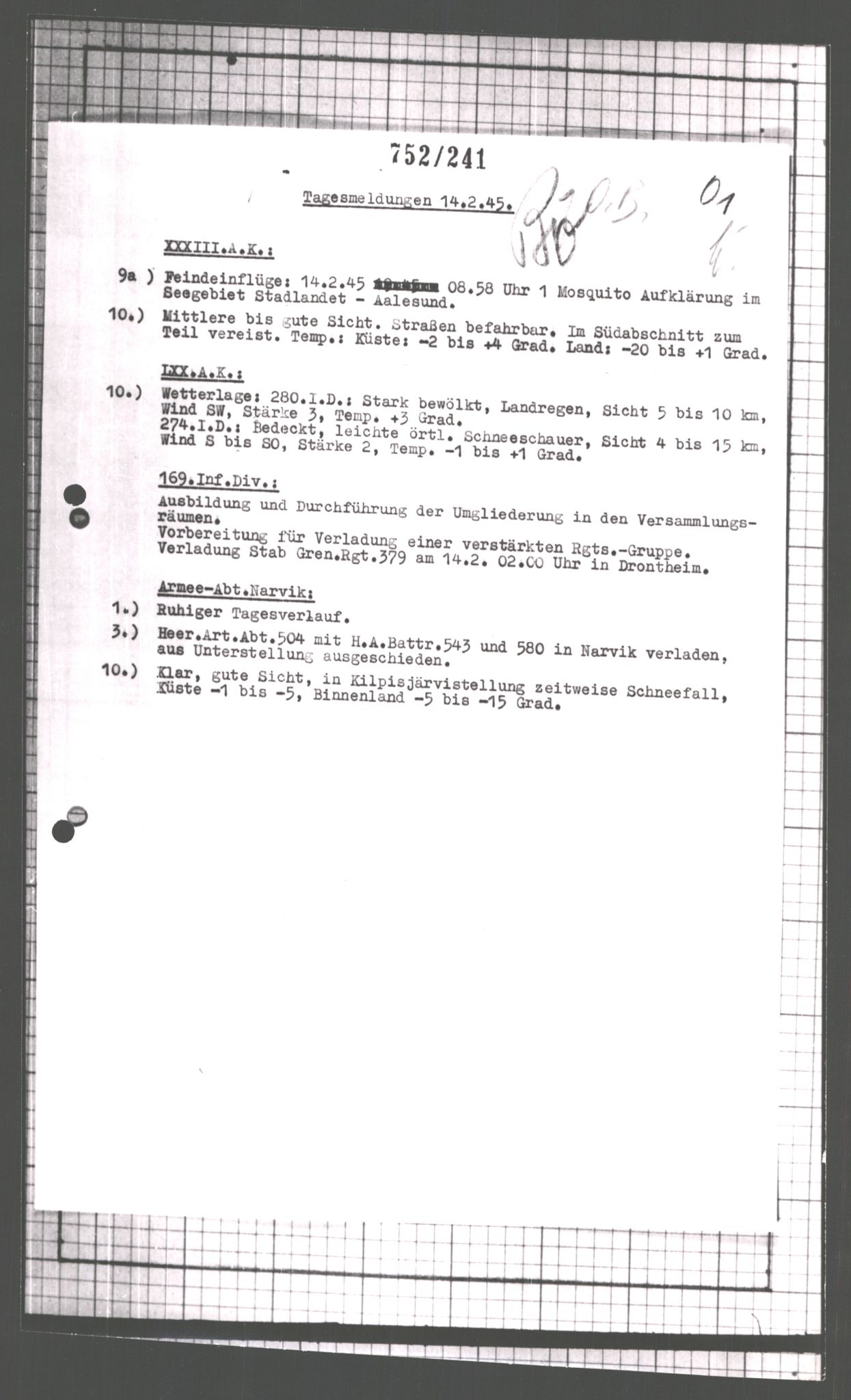 Forsvarets Overkommando. 2 kontor. Arkiv 11.4. Spredte tyske arkivsaker, AV/RA-RAFA-7031/D/Dar/Dara/L0007: Krigsdagbøker for 20. Gebirgs-Armee-Oberkommando (AOK 20), 1945, p. 355