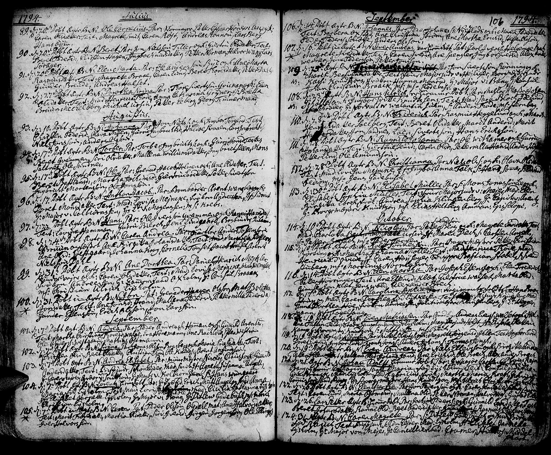 Ministerialprotokoller, klokkerbøker og fødselsregistre - Sør-Trøndelag, SAT/A-1456/601/L0039: Parish register (official) no. 601A07, 1770-1819, p. 106