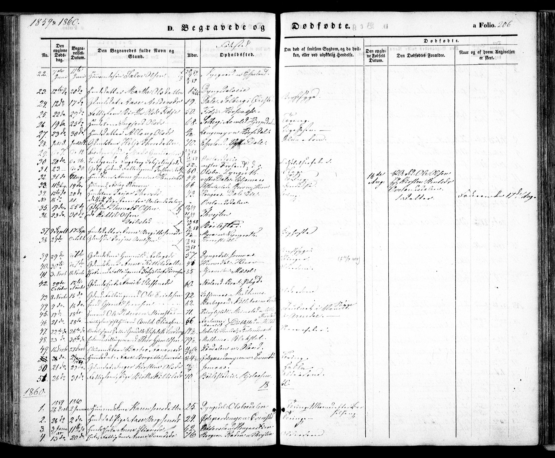 Froland sokneprestkontor, SAK/1111-0013/F/Fa/L0002: Parish register (official) no. A 2, 1845-1863, p. 206