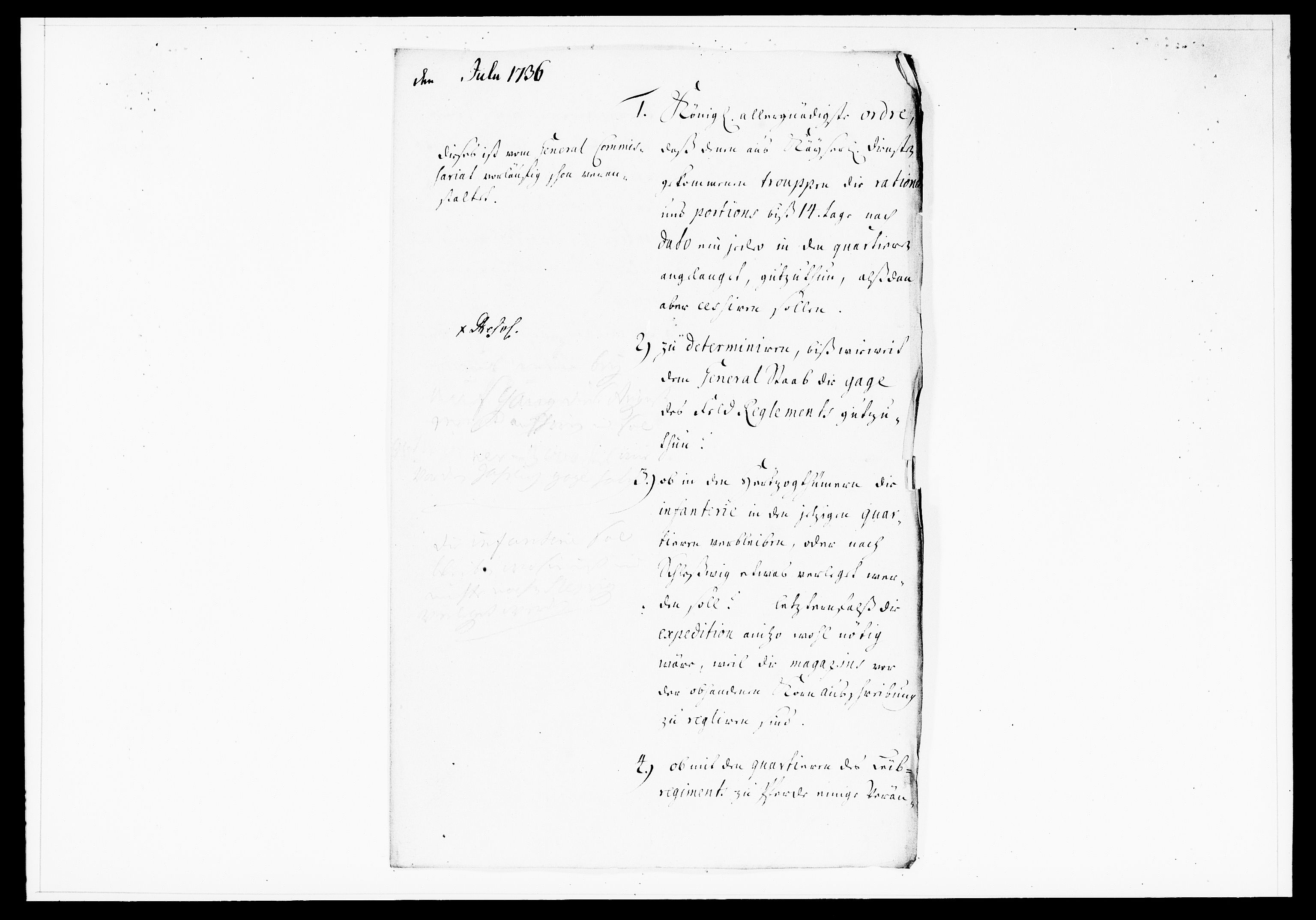 Krigskollegiet, Krigskancelliet, DRA/A-0006/-/1130-1137: Refererede sager, 1736, p. 225