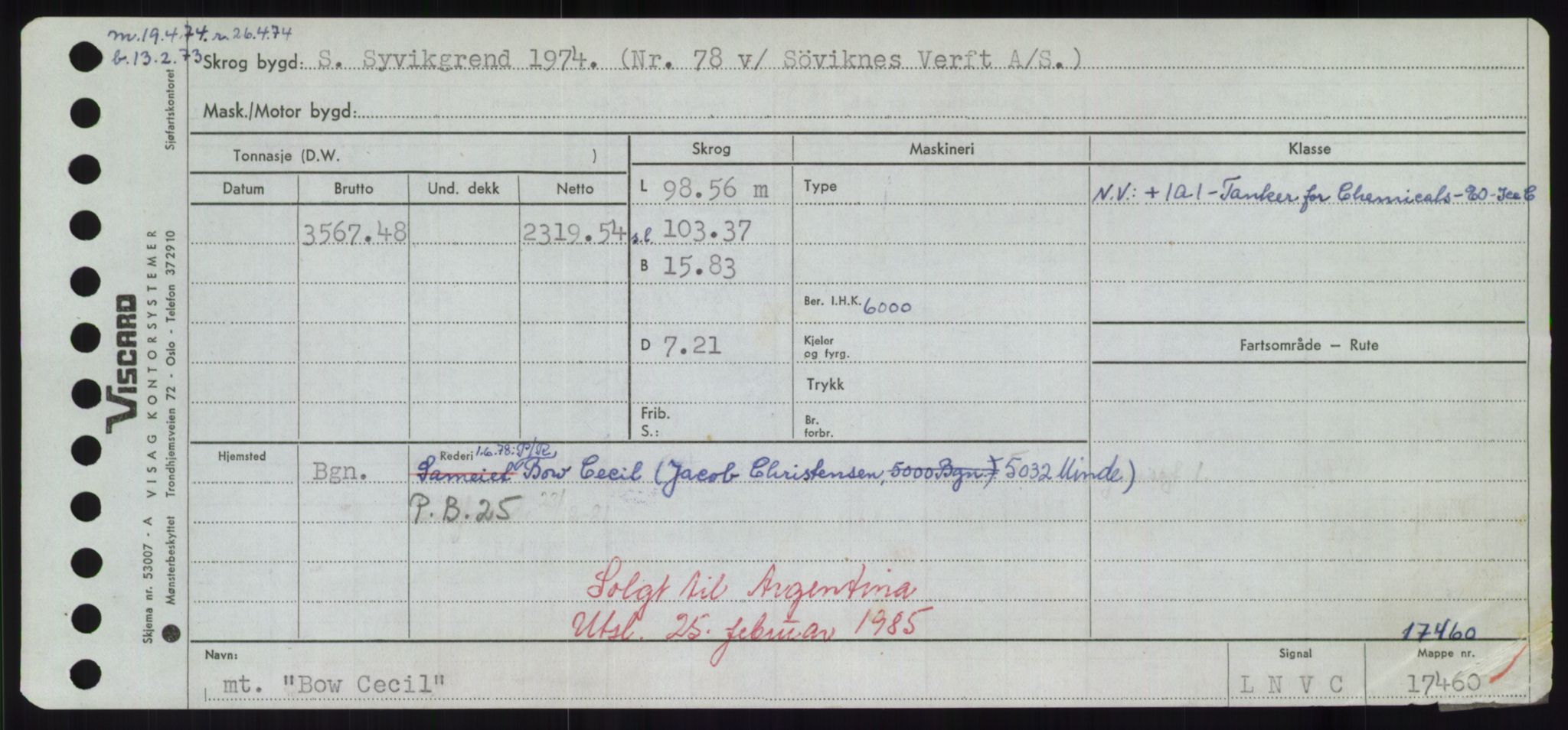 Sjøfartsdirektoratet med forløpere, Skipsmålingen, RA/S-1627/H/Hd/L0004: Fartøy, Bia-Boy, p. 643