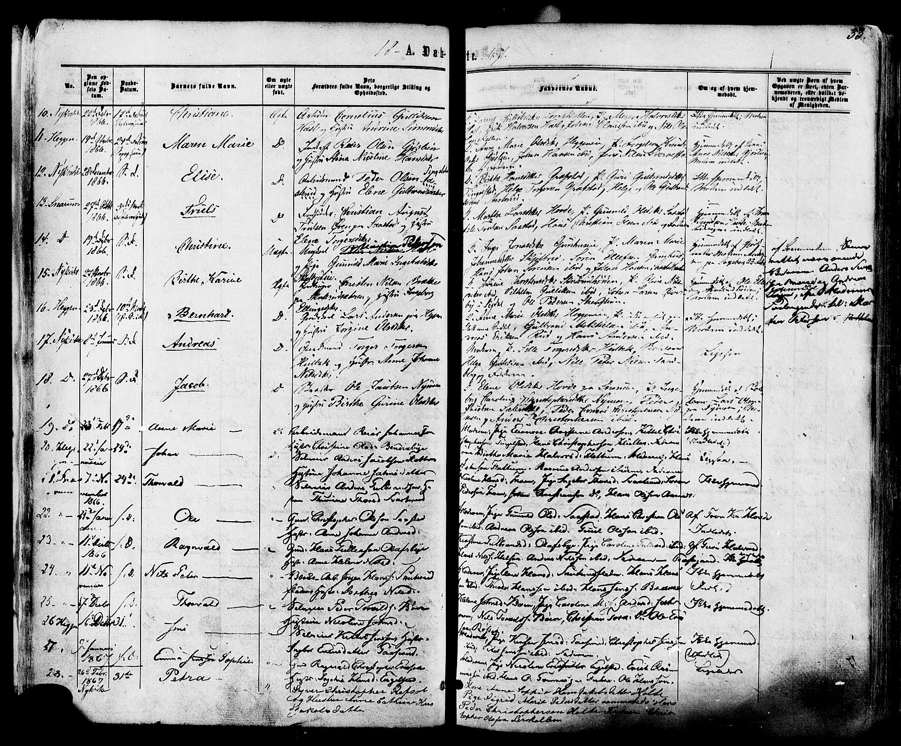 Modum kirkebøker, AV/SAKO-A-234/F/Fa/L0010: Parish register (official) no. 10, 1865-1876, p. 33