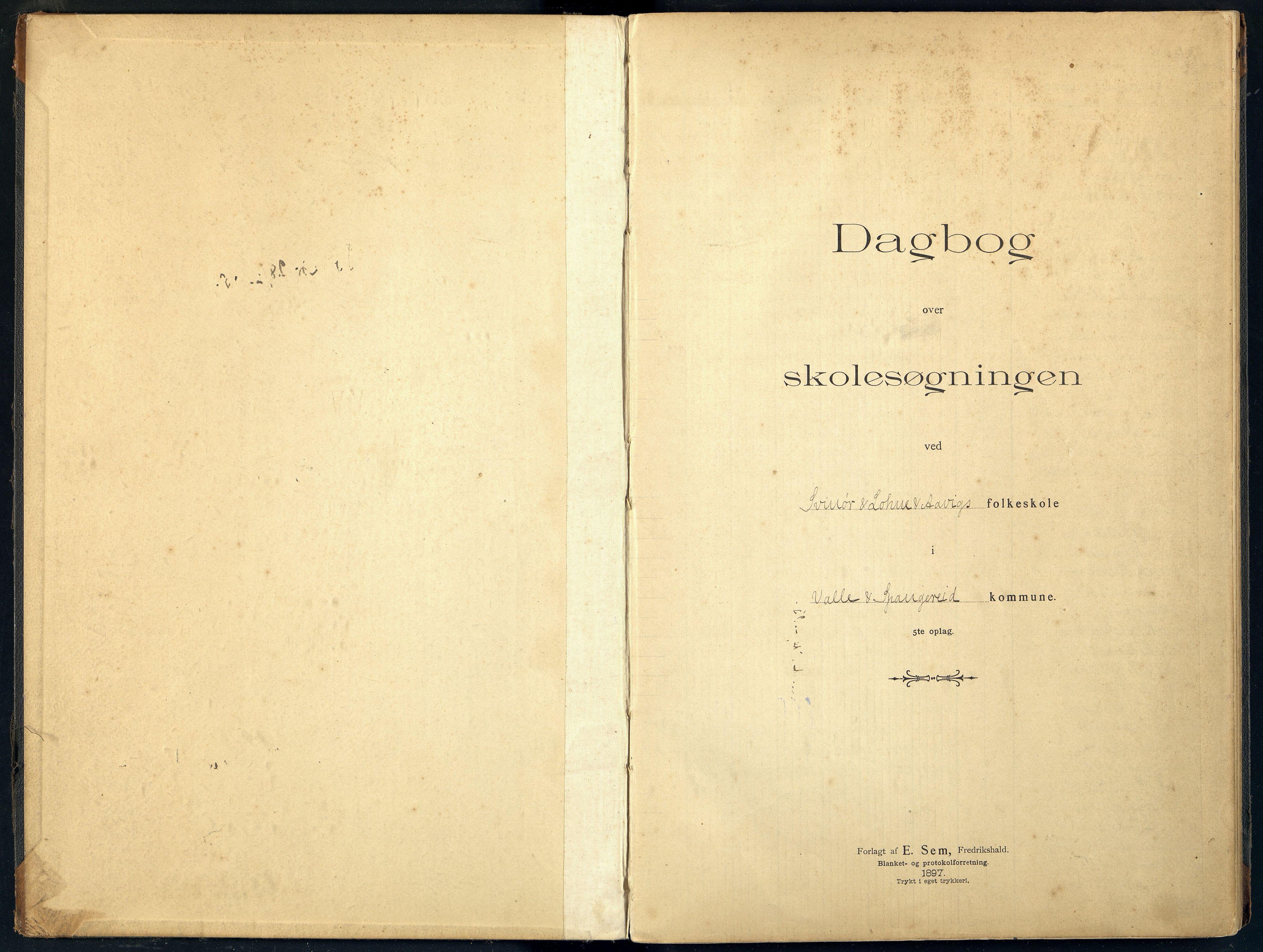 Spangereid kommune - Svinør, Lohne og Åvik Skole, ARKSOR/1030SP557/I/L0001: Dagbok, 1897-1912