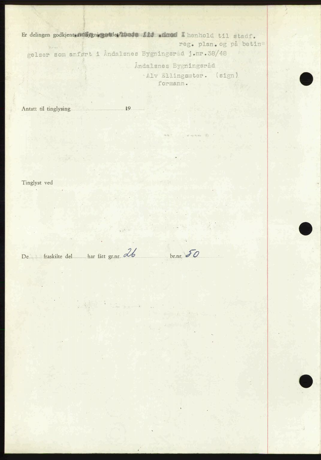 Romsdal sorenskriveri, AV/SAT-A-4149/1/2/2C: Mortgage book no. A27, 1948-1948, Diary no: : 2391/1948