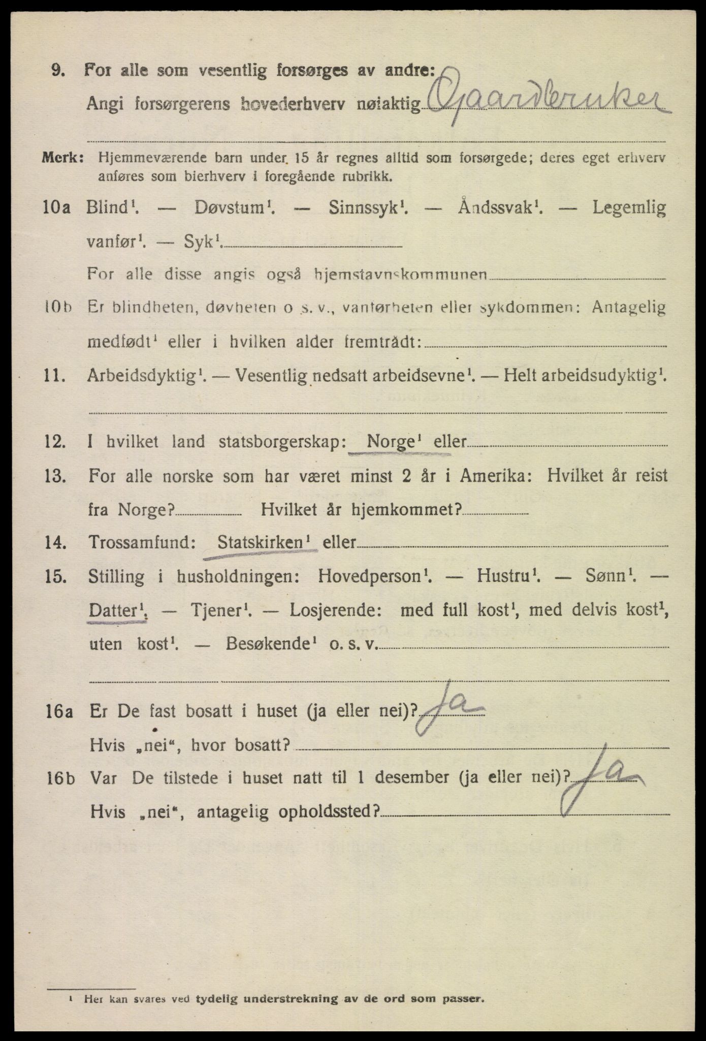 SAK, 1920 census for Feda, 1920, p. 918