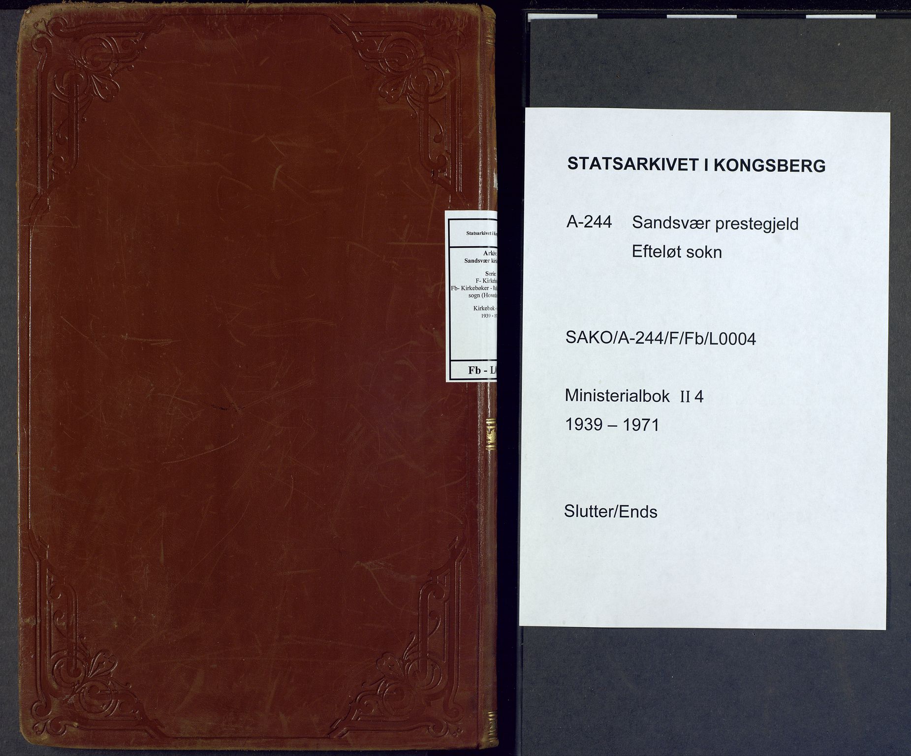 Sandsvær kirkebøker, AV/SAKO-A-244/F/Fb/L0004: Parish register (official) no. II 4, 1939-1971