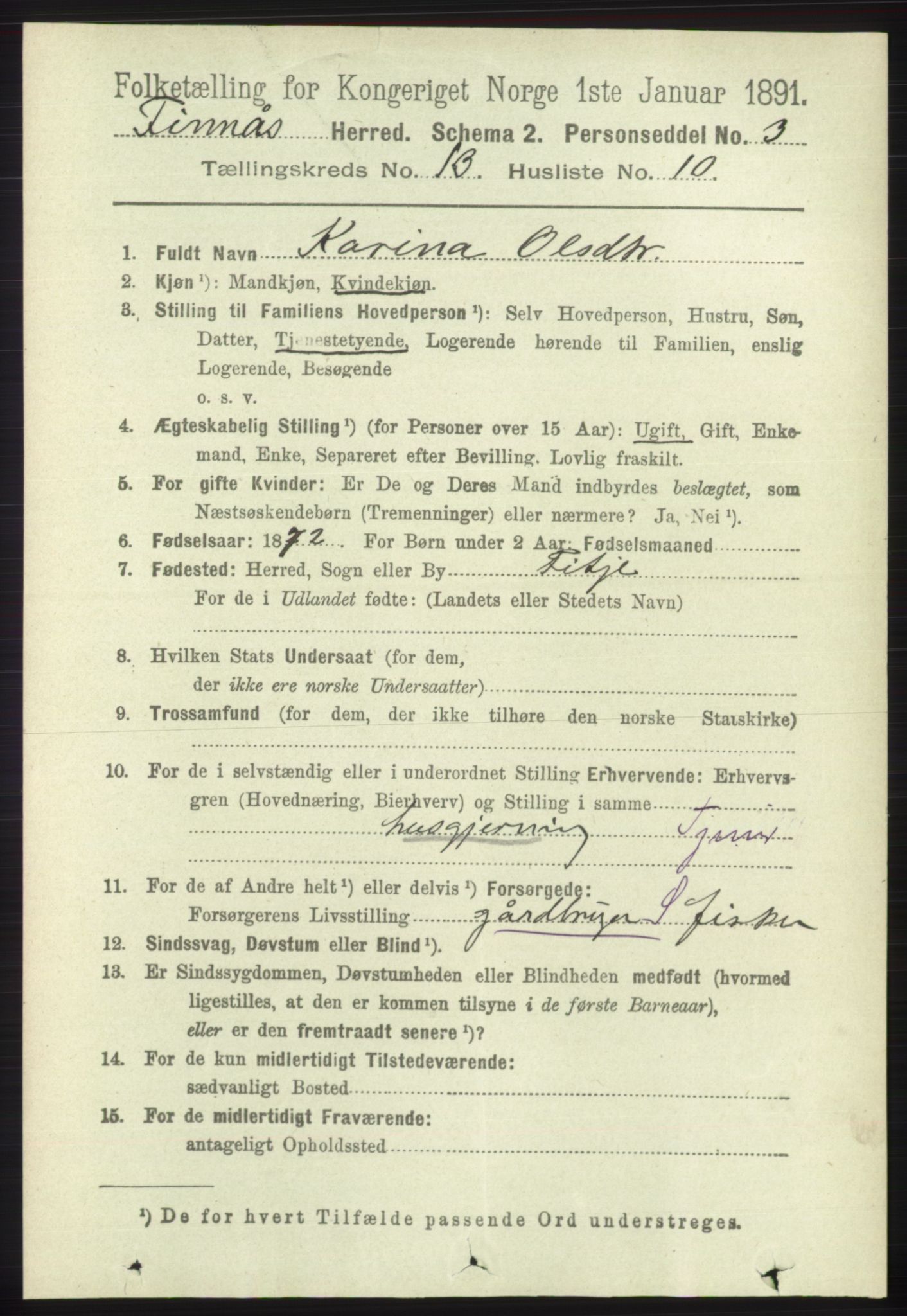 RA, 1891 census for 1218 Finnås, 1891, p. 5657