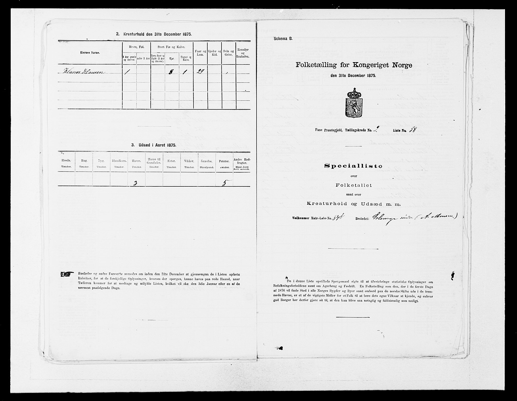 SAB, 1875 census for 1249P Fana, 1875, p. 268