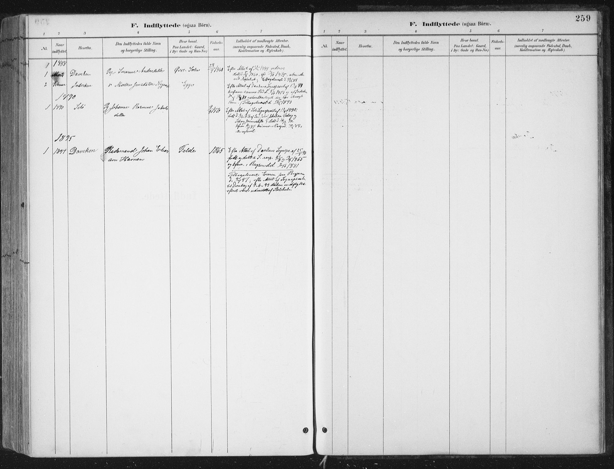 Gloppen sokneprestembete, AV/SAB-A-80101/H/Haa/Haac/L0002: Parish register (official) no. C  2, 1887-1904, p. 259