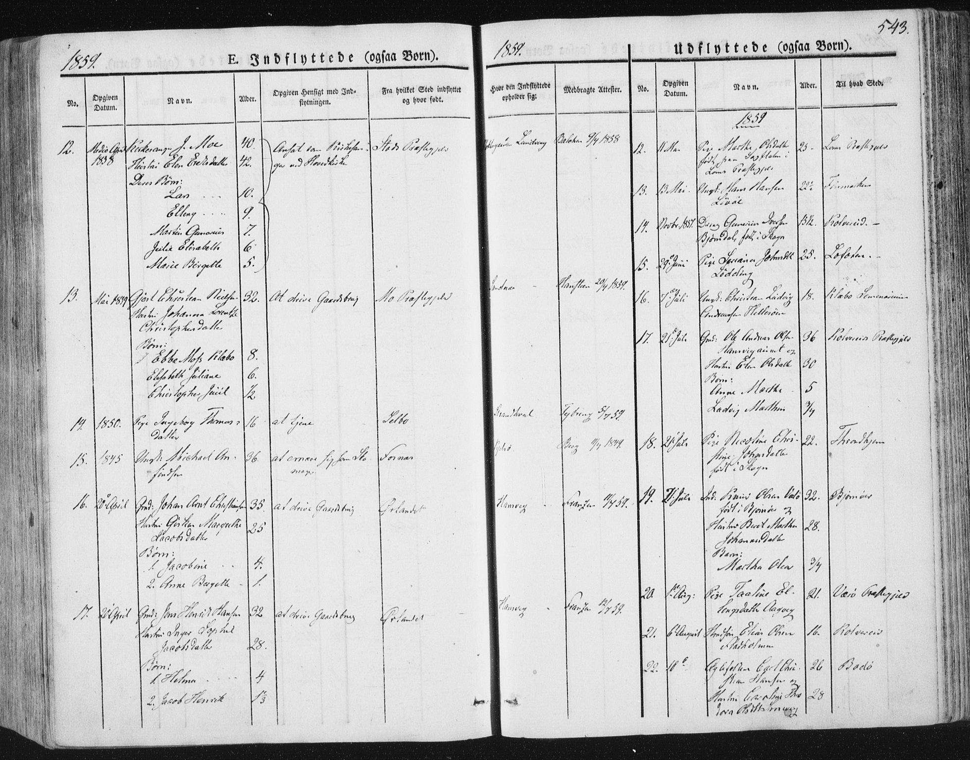 Ministerialprotokoller, klokkerbøker og fødselsregistre - Nord-Trøndelag, SAT/A-1458/784/L0669: Parish register (official) no. 784A04, 1829-1859, p. 543