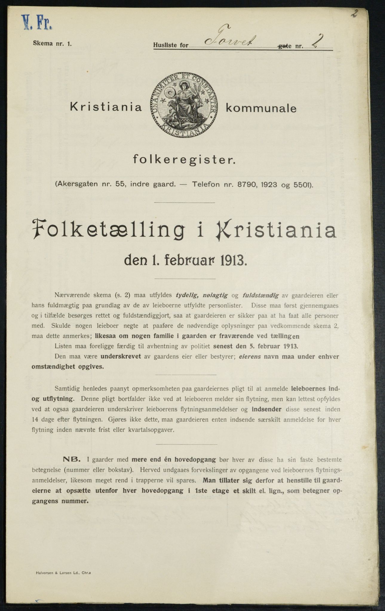 OBA, Municipal Census 1913 for Kristiania, 1913, p. 103678