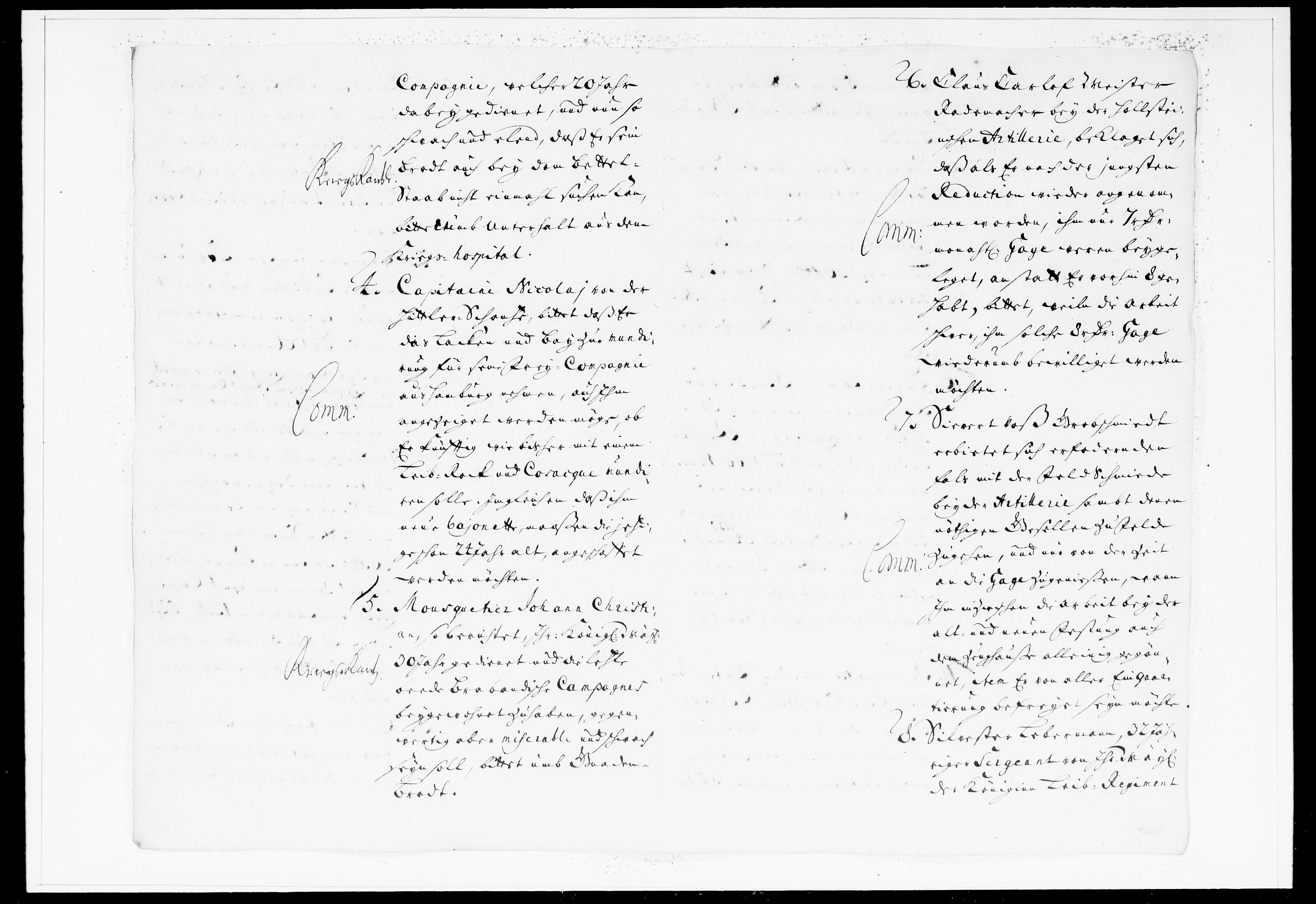 Krigskollegiet, Krigskancelliet, DRA/A-0006/-/0962-0965: Refererede sager, 1708, p. 337