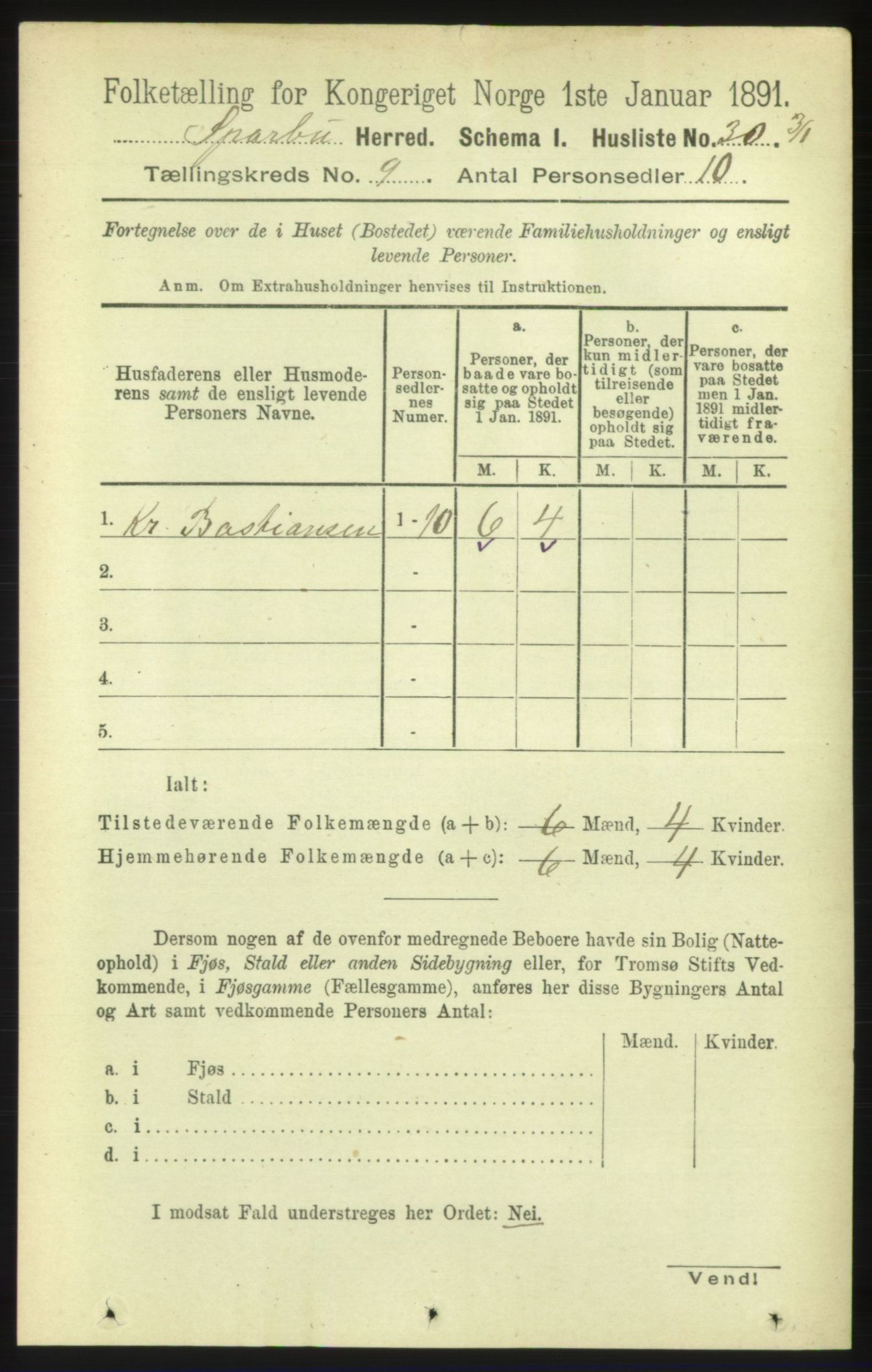 RA, 1891 census for 1731 Sparbu, 1891, p. 3042