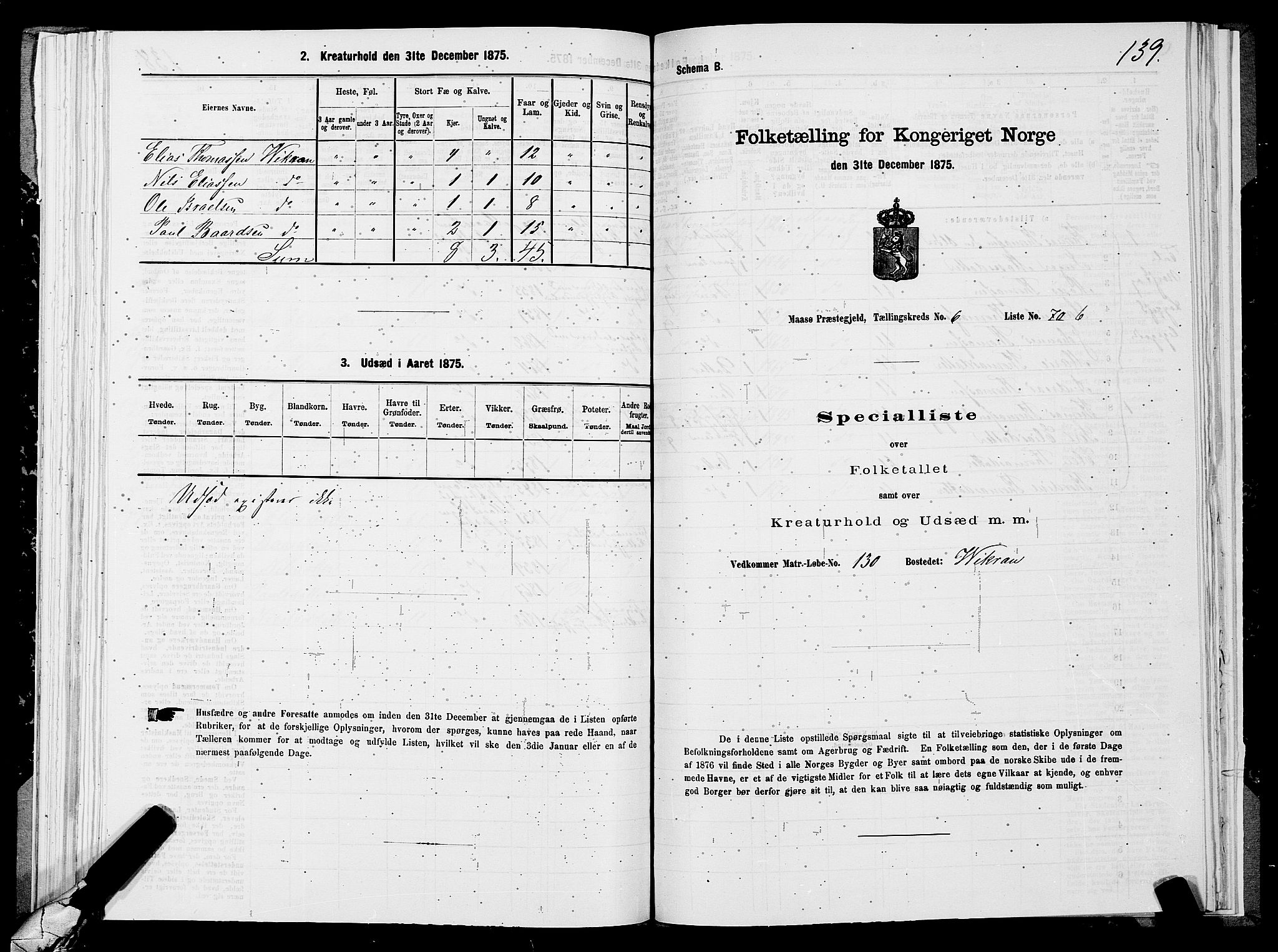 SATØ, 1875 census for 2018P Måsøy, 1875, p. 1139