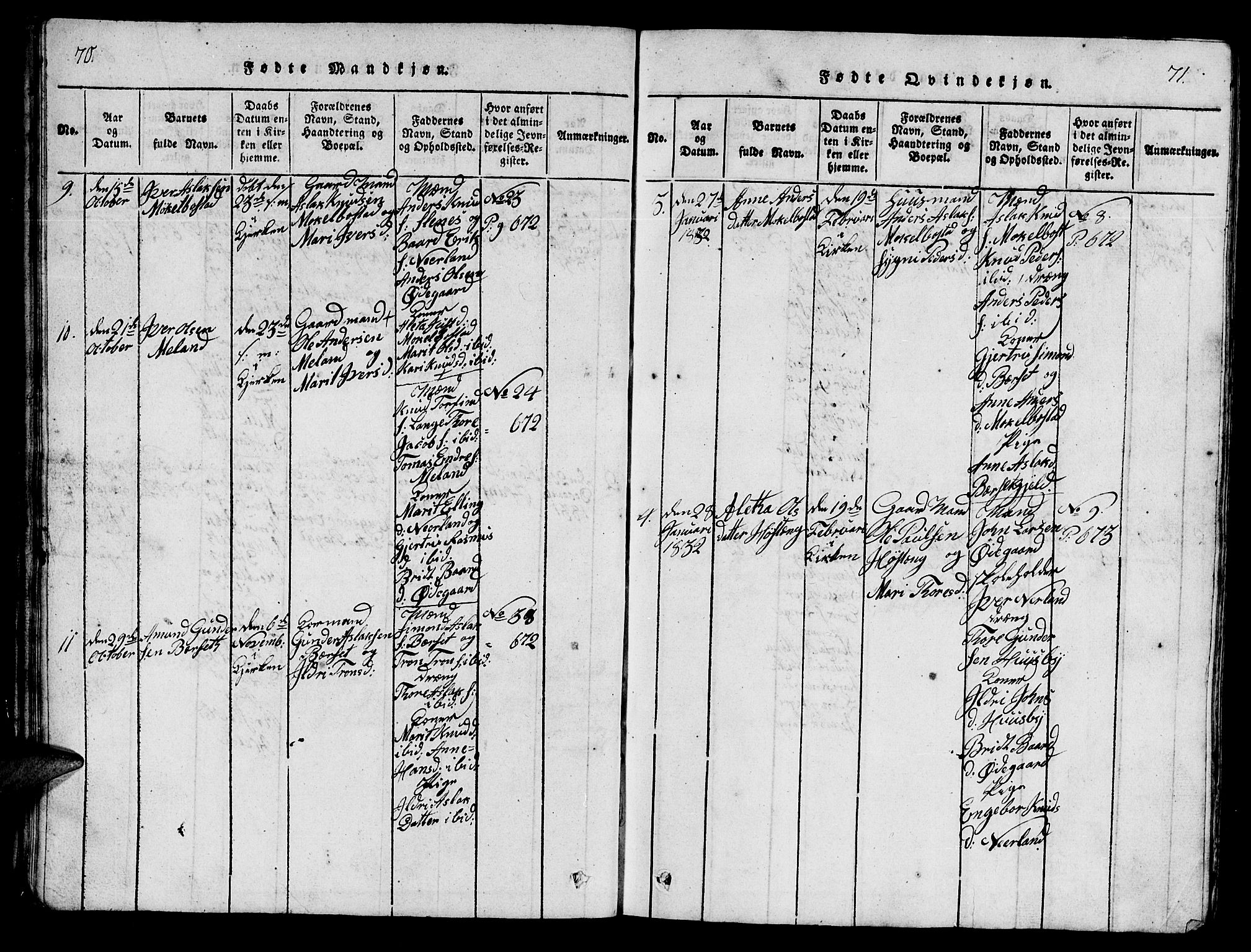 Ministerialprotokoller, klokkerbøker og fødselsregistre - Møre og Romsdal, AV/SAT-A-1454/554/L0644: Parish register (copy) no. 554C01, 1818-1851, p. 70-71