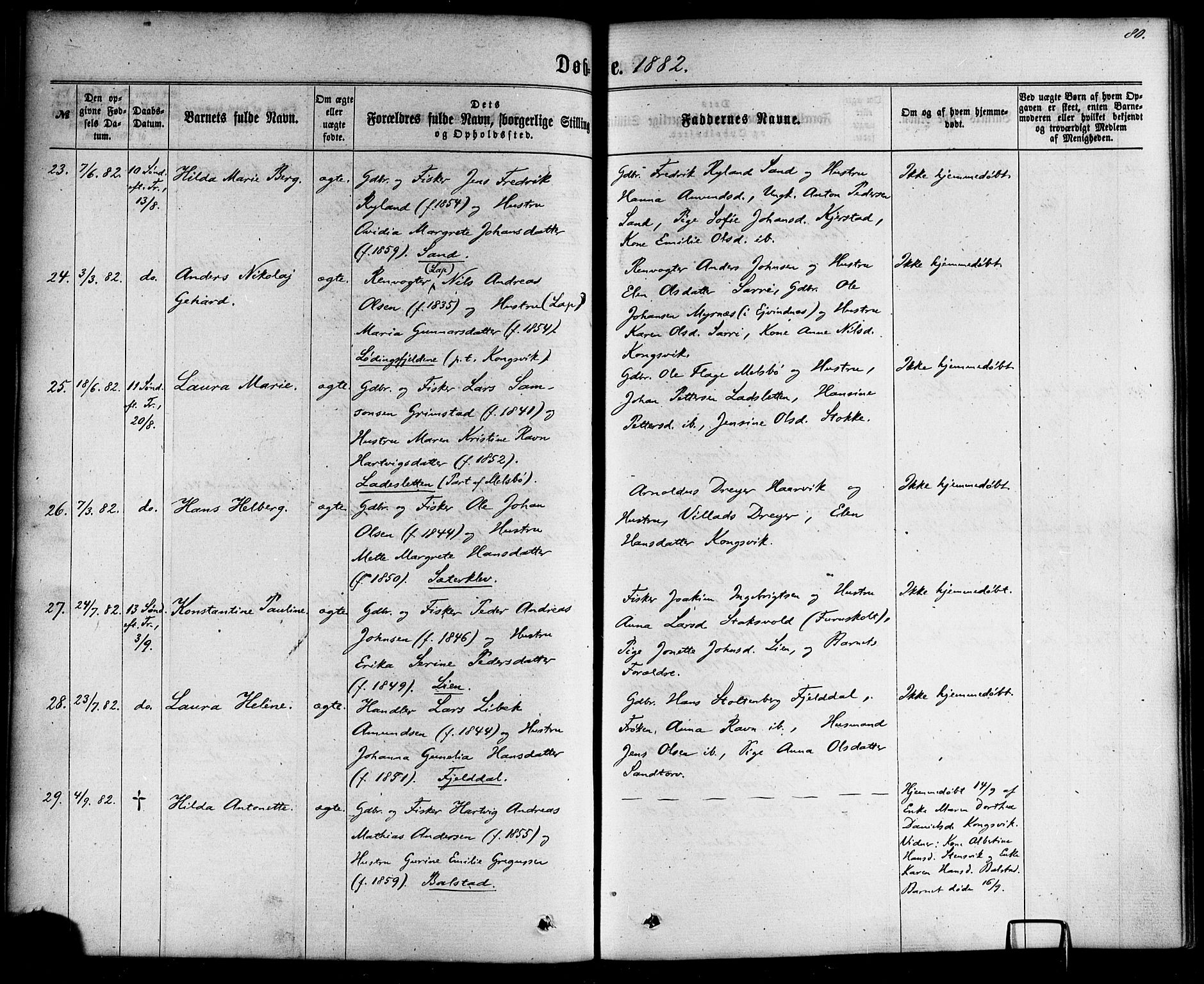 Ministerialprotokoller, klokkerbøker og fødselsregistre - Nordland, AV/SAT-A-1459/865/L0923: Parish register (official) no. 865A01, 1864-1884, p. 80