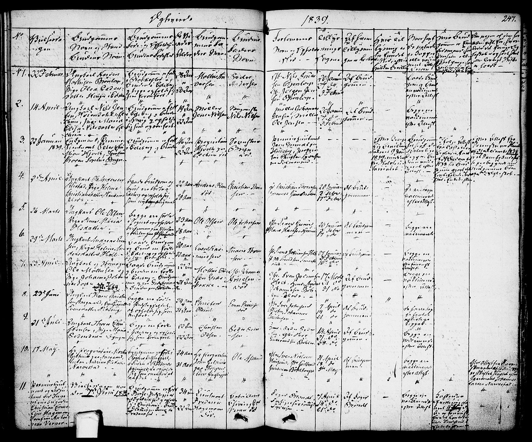 Eidsberg prestekontor Kirkebøker, AV/SAO-A-10905/F/Fa/L0008: Parish register (official) no. I 8, 1832-1848, p. 247