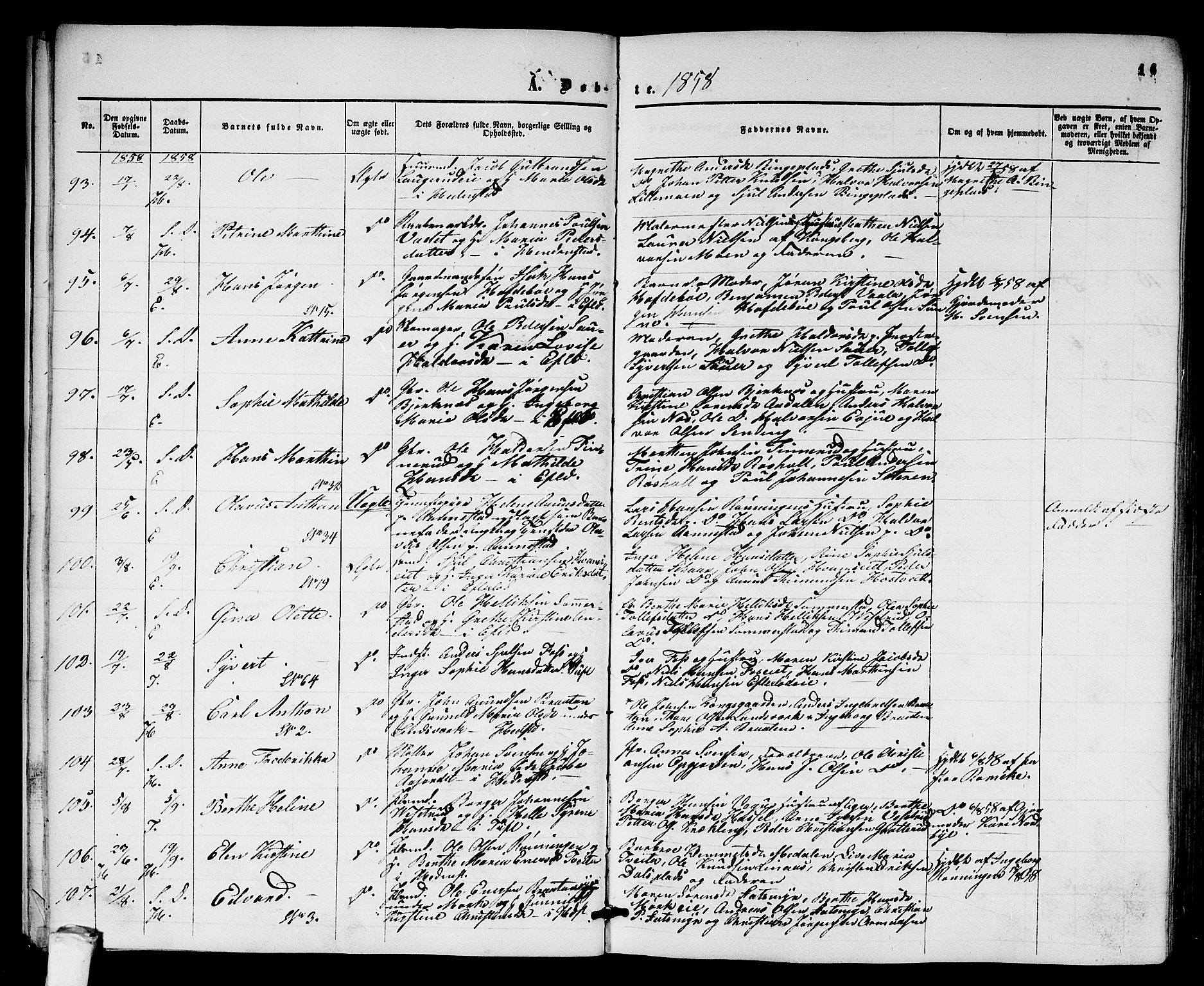 Sandsvær kirkebøker, AV/SAKO-A-244/G/Ga/L0005: Parish register (copy) no. I 5, 1857-1873, p. 16