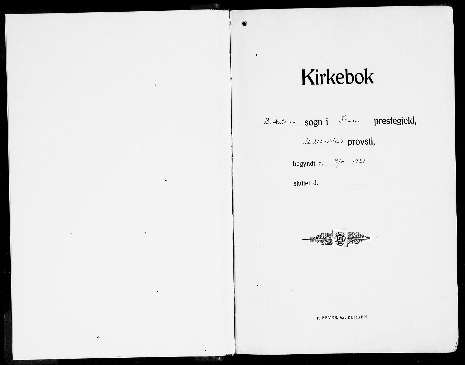 Fana Sokneprestembete, SAB/A-75101/H/Haa/Haaj/L0001: Parish register (official) no. J 1, 1921-1935