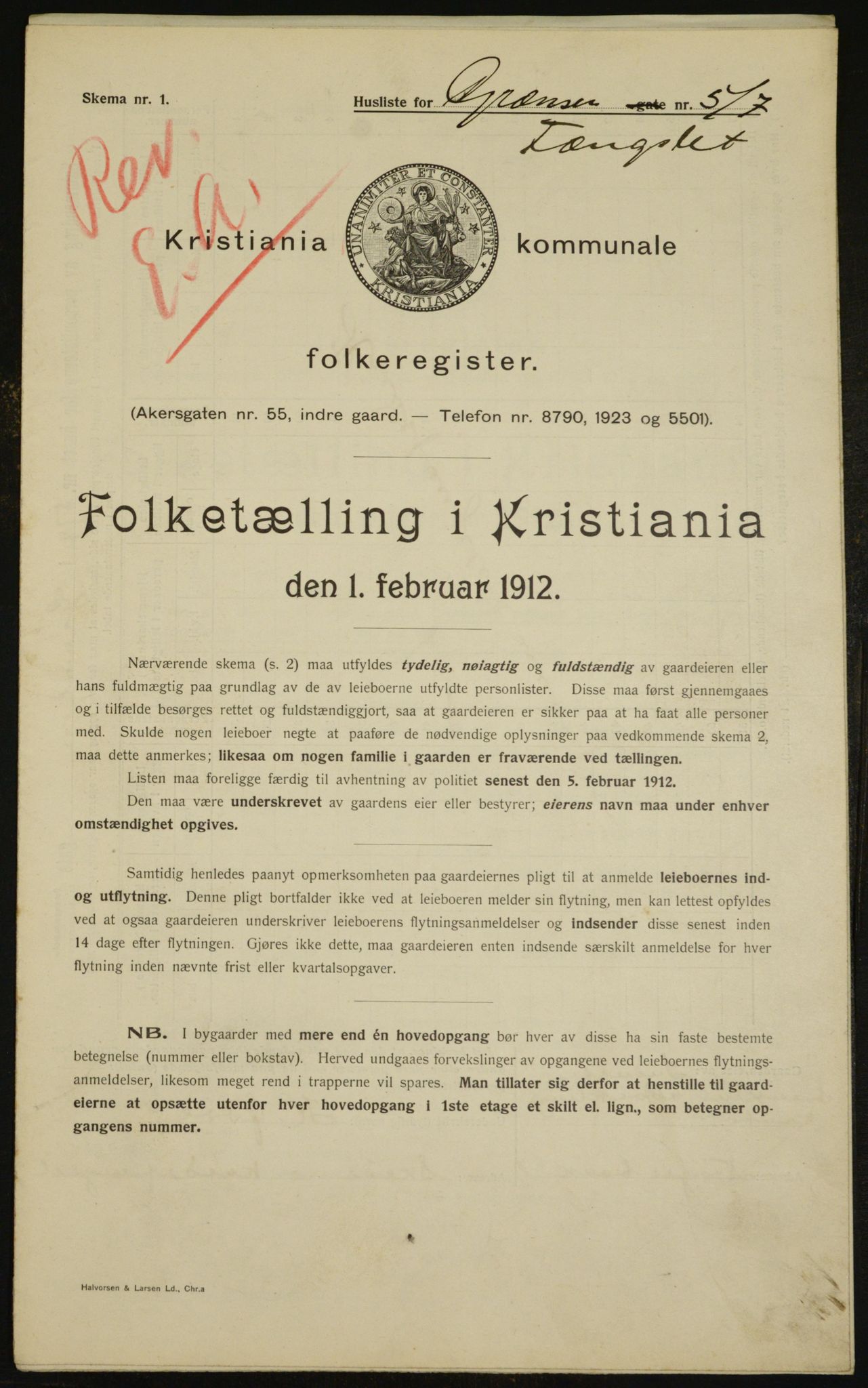 OBA, Municipal Census 1912 for Kristiania, 1912, p. 29549