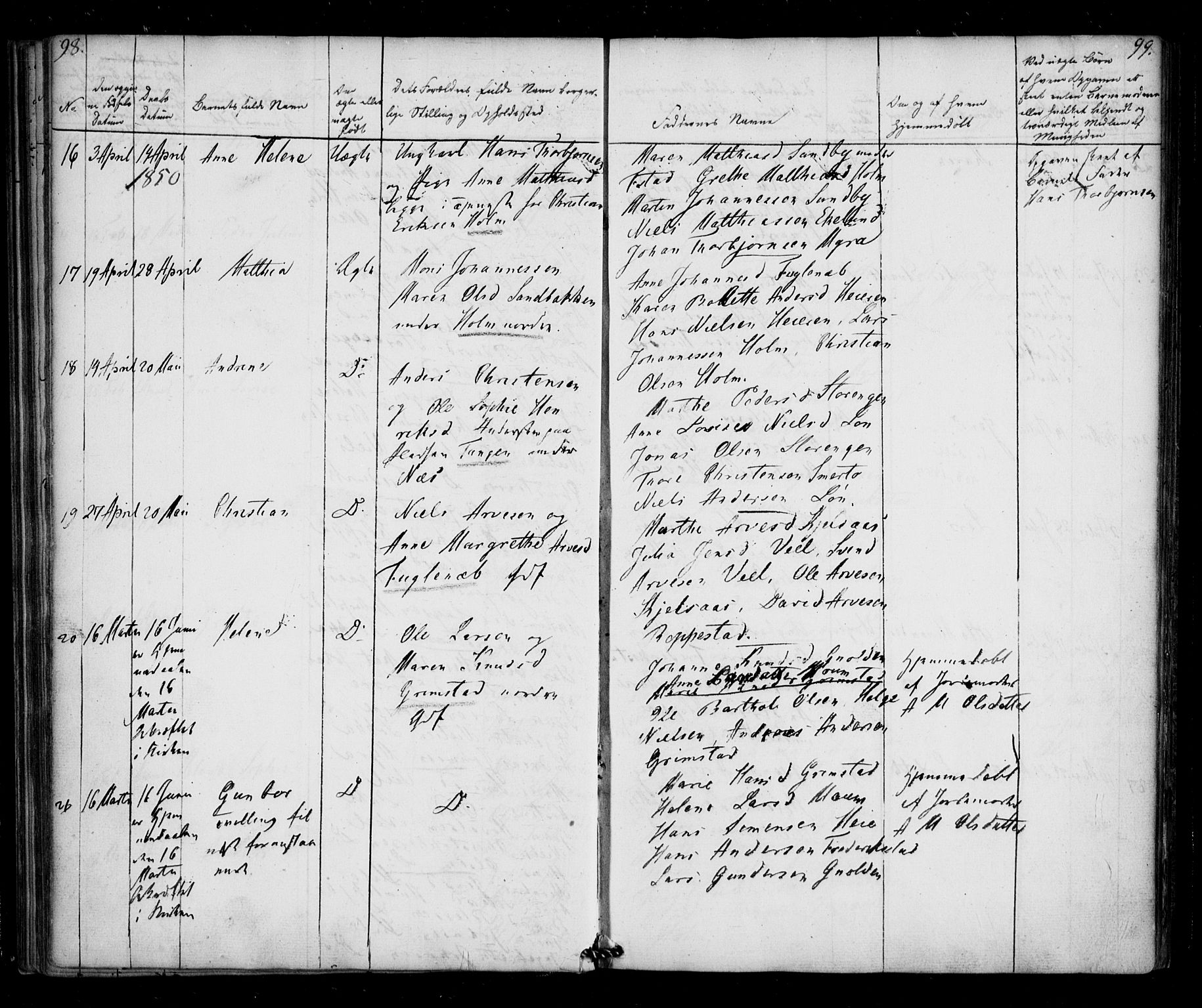 Borge prestekontor Kirkebøker, AV/SAO-A-10903/F/Fb/L0001: Parish register (official) no. II 1, 1836-1852, p. 98-99