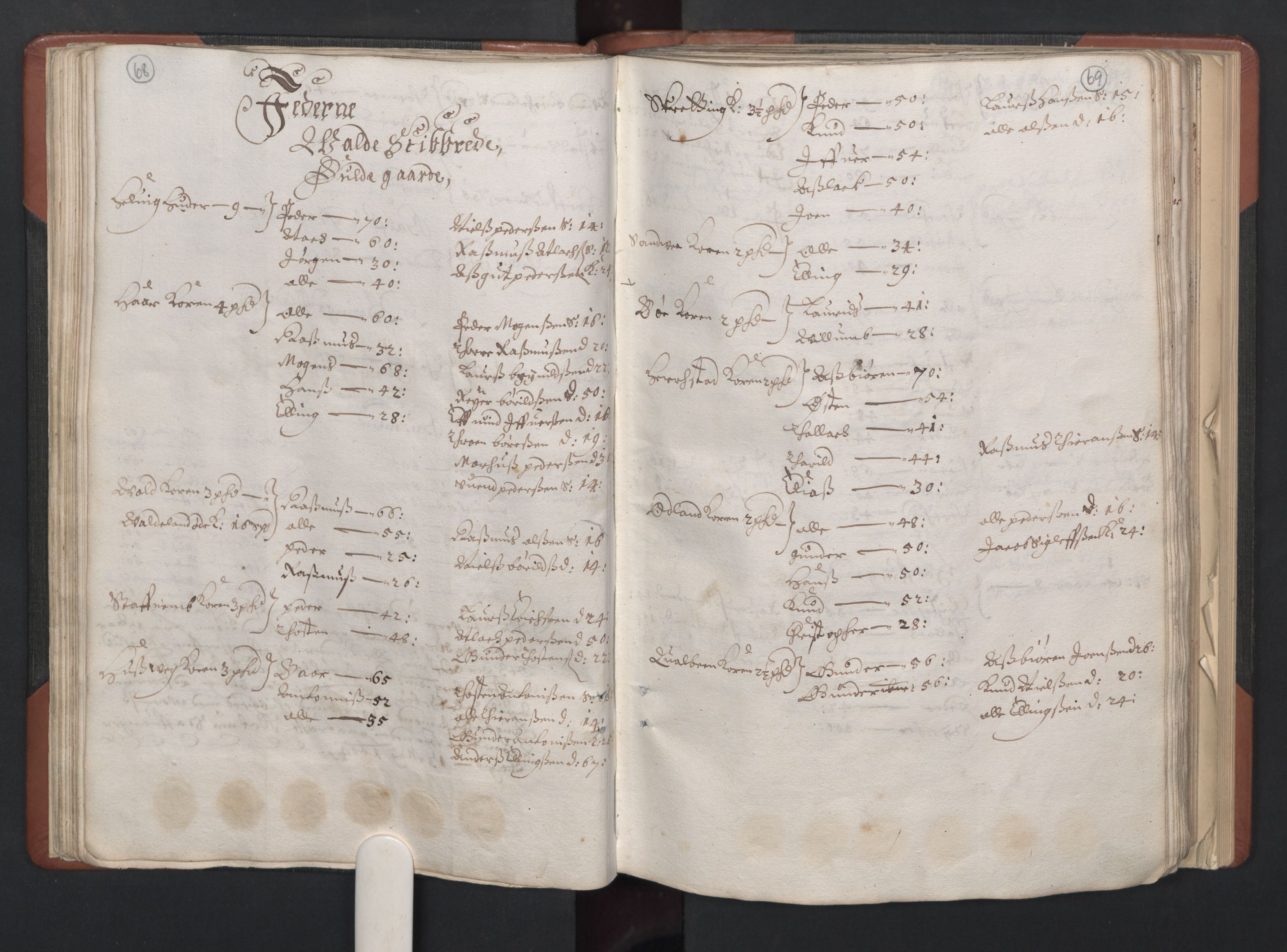 RA, Bailiff's Census 1664-1666, no. 11: Jæren and Dalane fogderi, 1664, p. 68-69