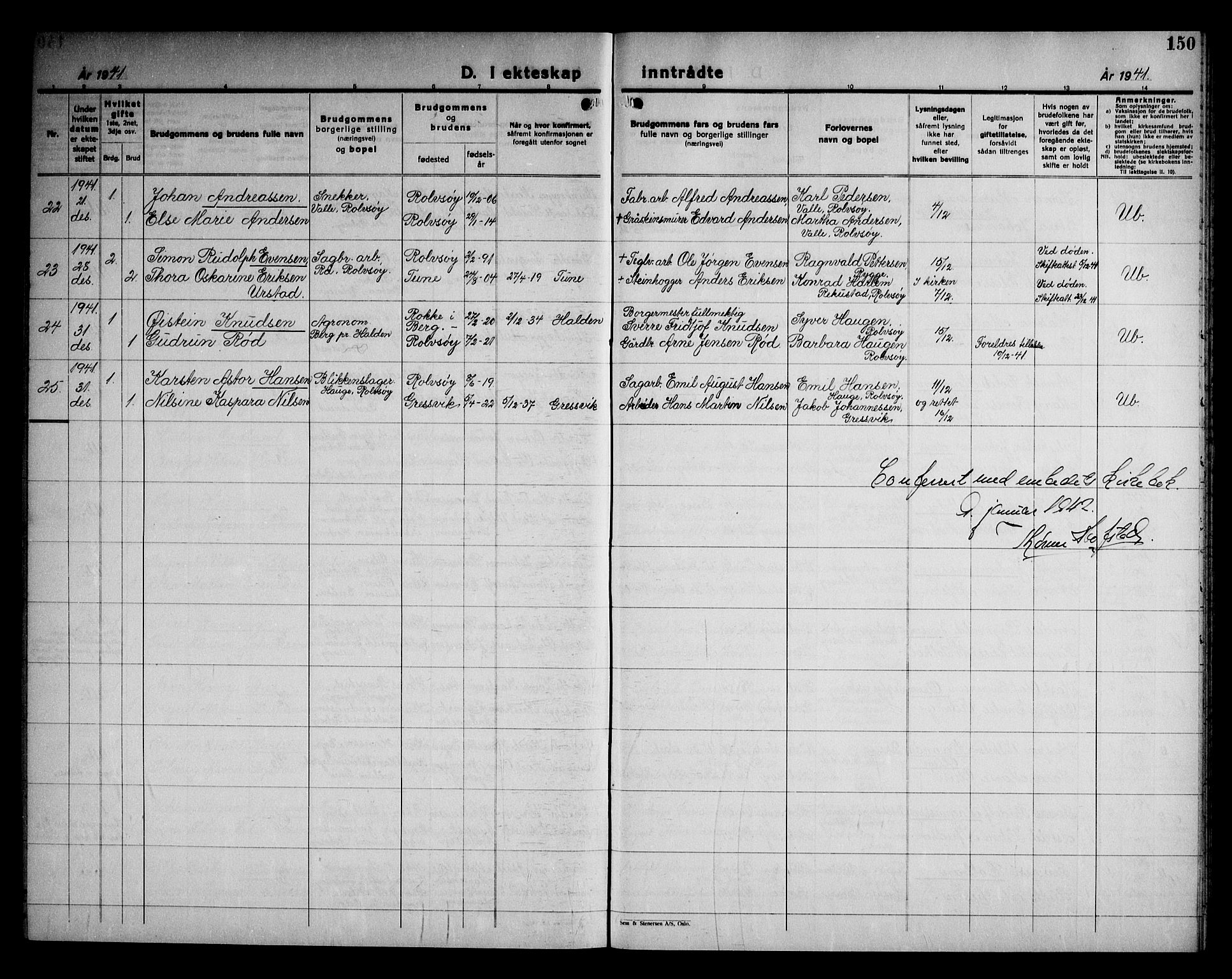 Rolvsøy prestekontor Kirkebøker, AV/SAO-A-2004/G/Ga/L0003: Parish register (copy) no. 3, 1935-1947, p. 150