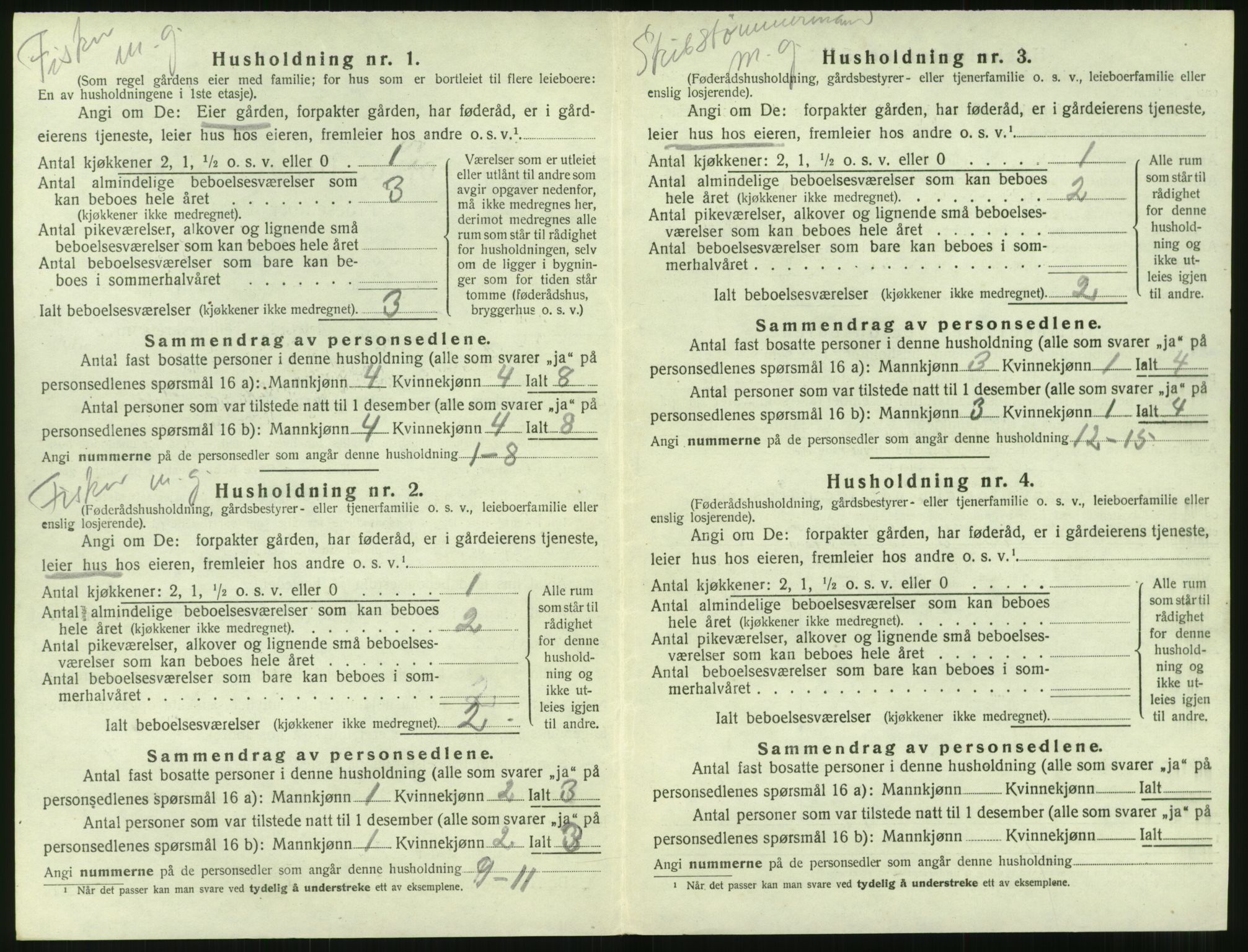 SAT, 1920 census for Borgund, 1920, p. 1039