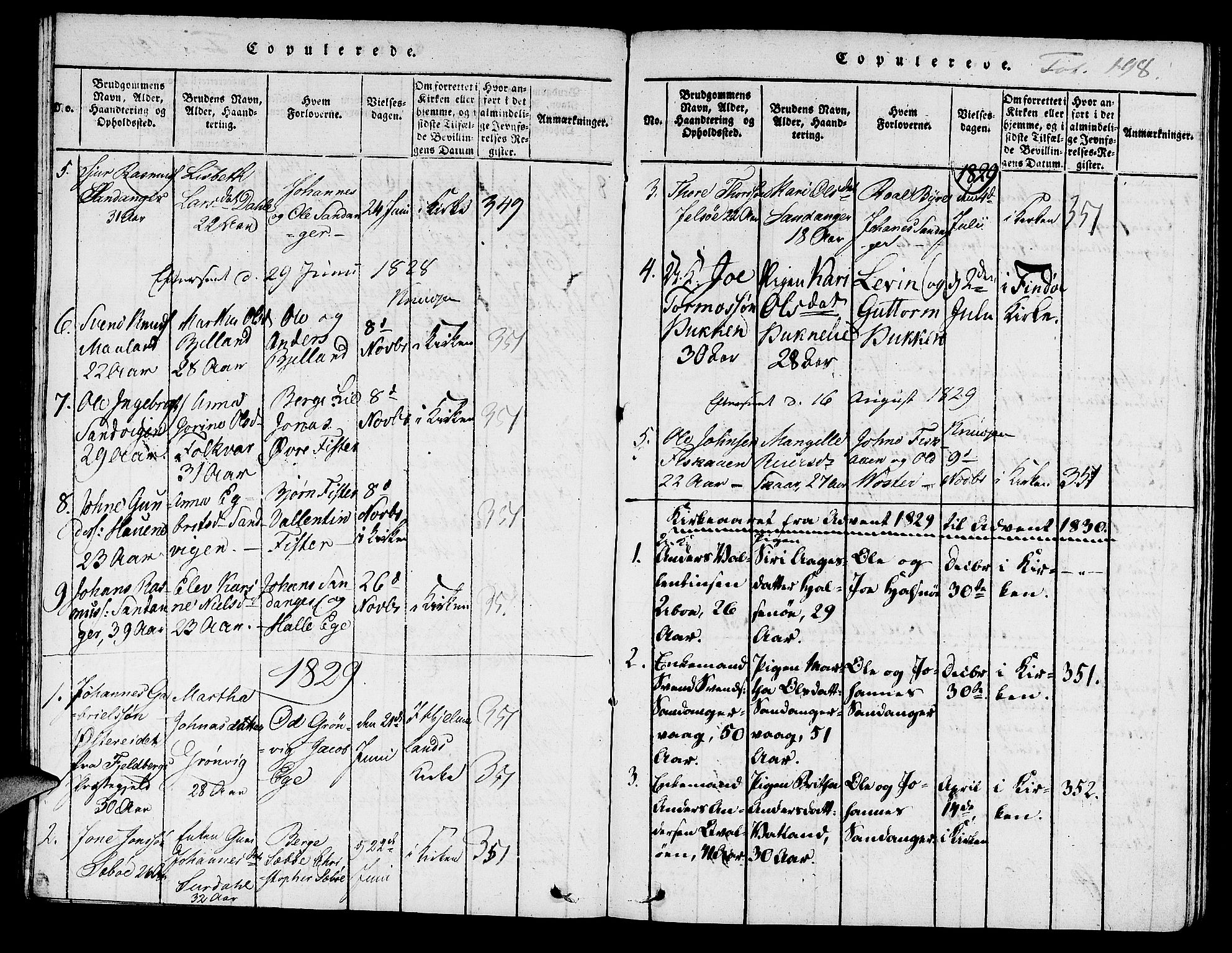 Hjelmeland sokneprestkontor, AV/SAST-A-101843/01/IV/L0004: Parish register (official) no. A 4, 1816-1834, p. 198