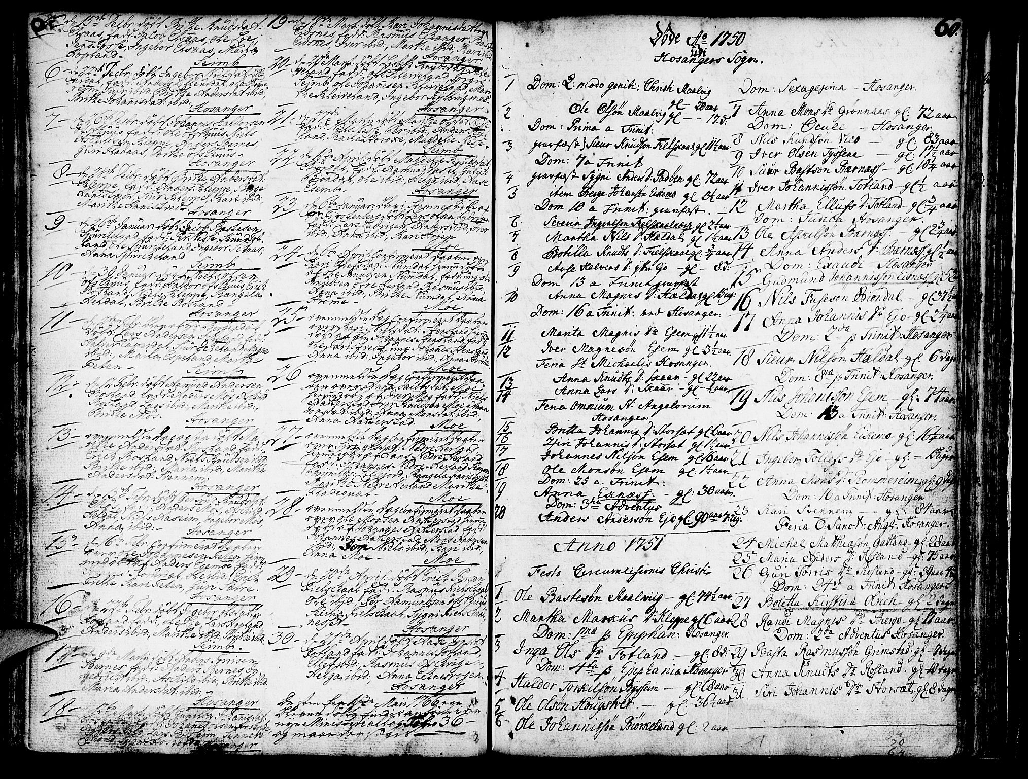 Hosanger sokneprestembete, AV/SAB-A-75801/H/Haa: Parish register (official) no. A 1 /1, 1750-1766, p. 60