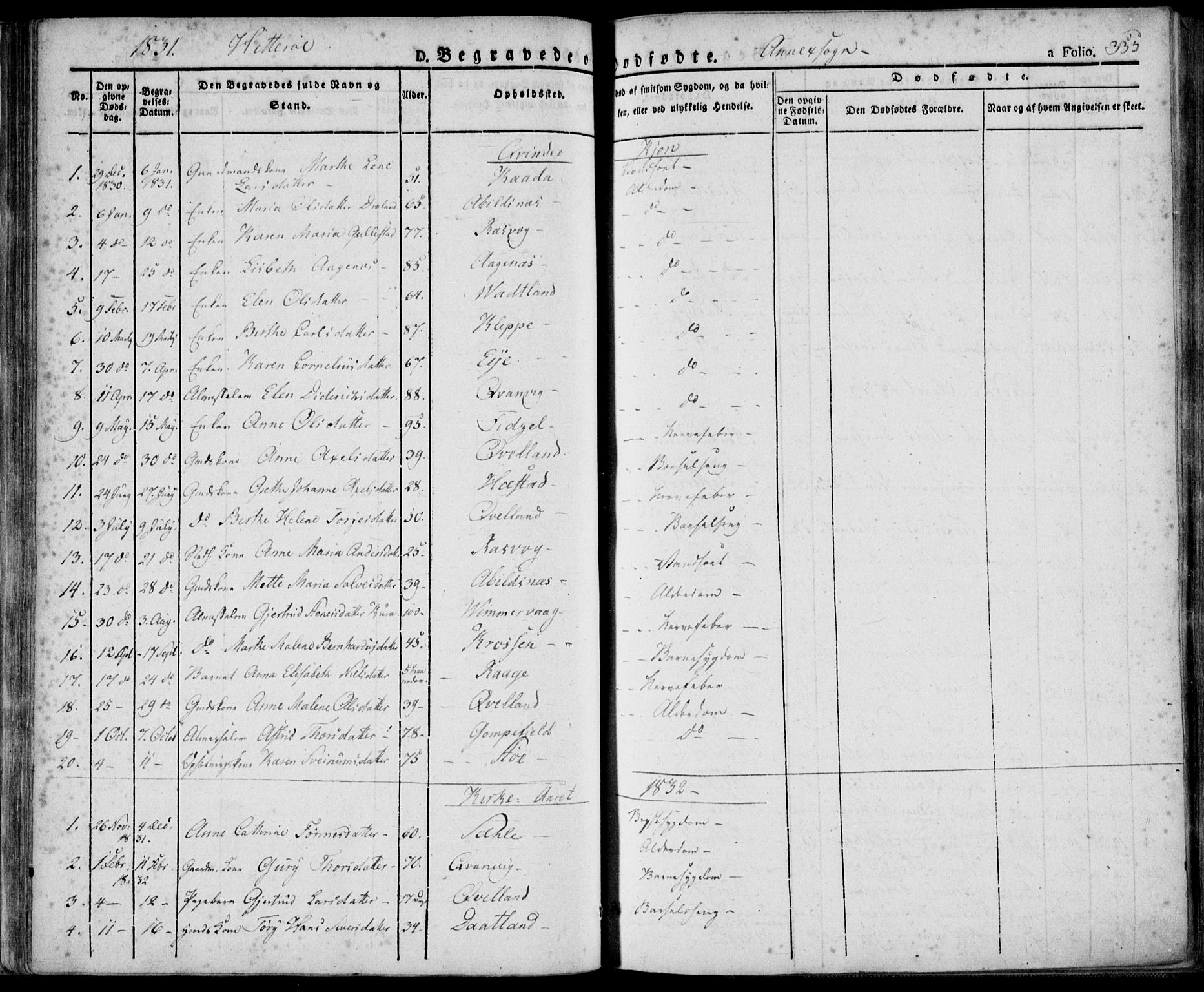 Flekkefjord sokneprestkontor, AV/SAK-1111-0012/F/Fa/Fac/L0003: Parish register (official) no. A 3, 1826-1841, p. 355