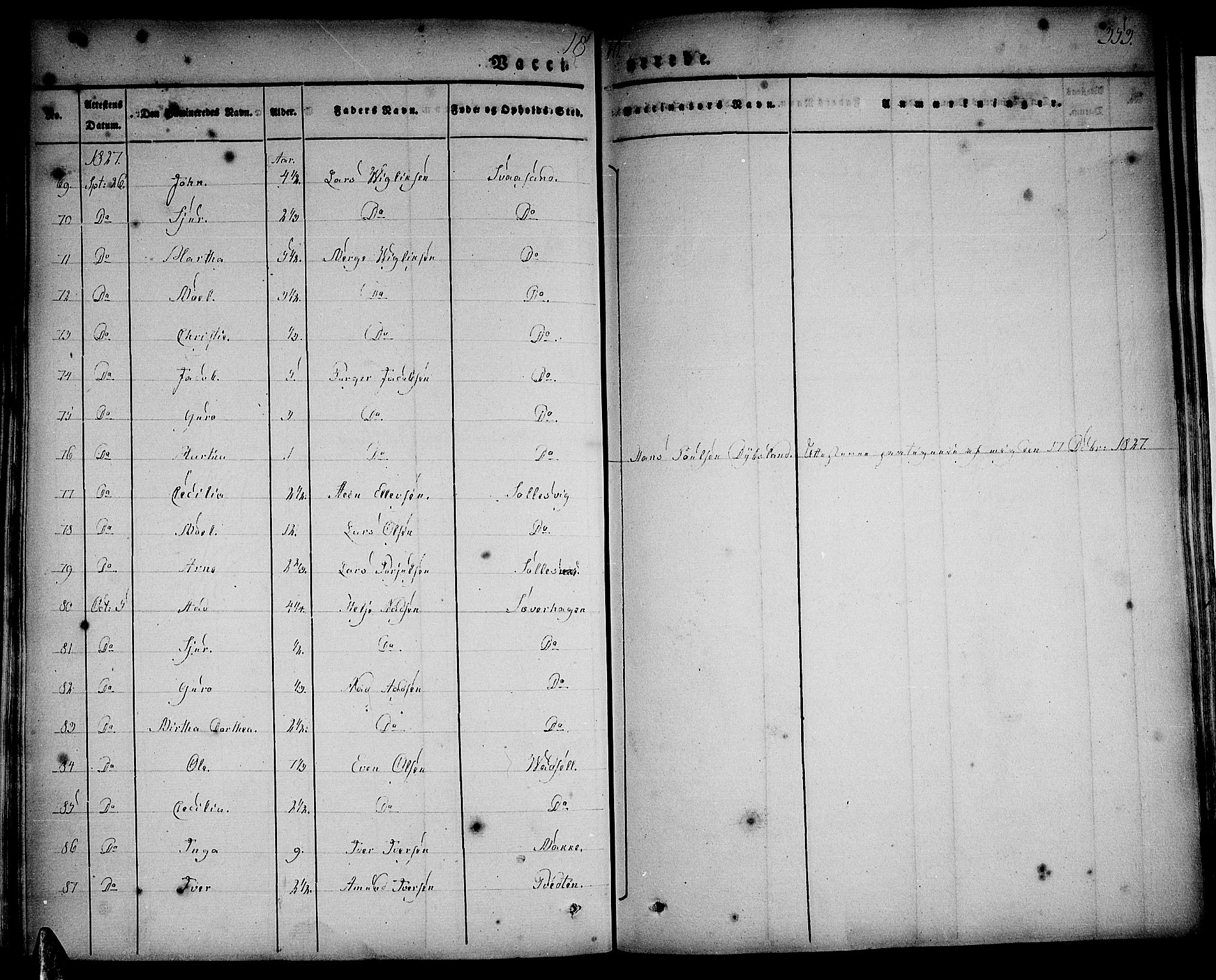 Strandebarm sokneprestembete, AV/SAB-A-78401/H/Haa: Parish register (official) no. A 6, 1826-1843, p. 353