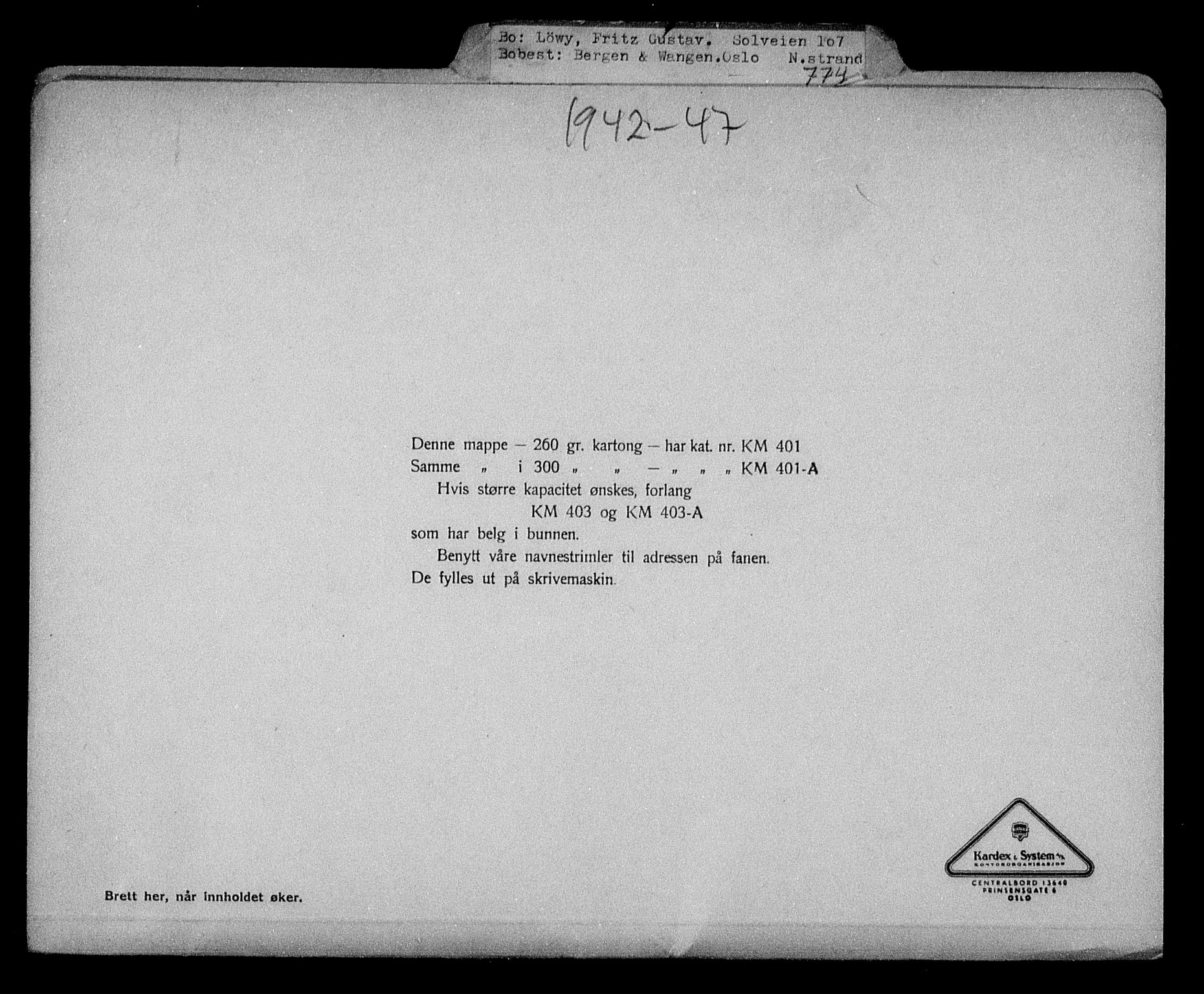 Justisdepartementet, Tilbakeføringskontoret for inndratte formuer, AV/RA-S-1564/H/Hc/Hcc/L0961: --, 1945-1947, p. 338