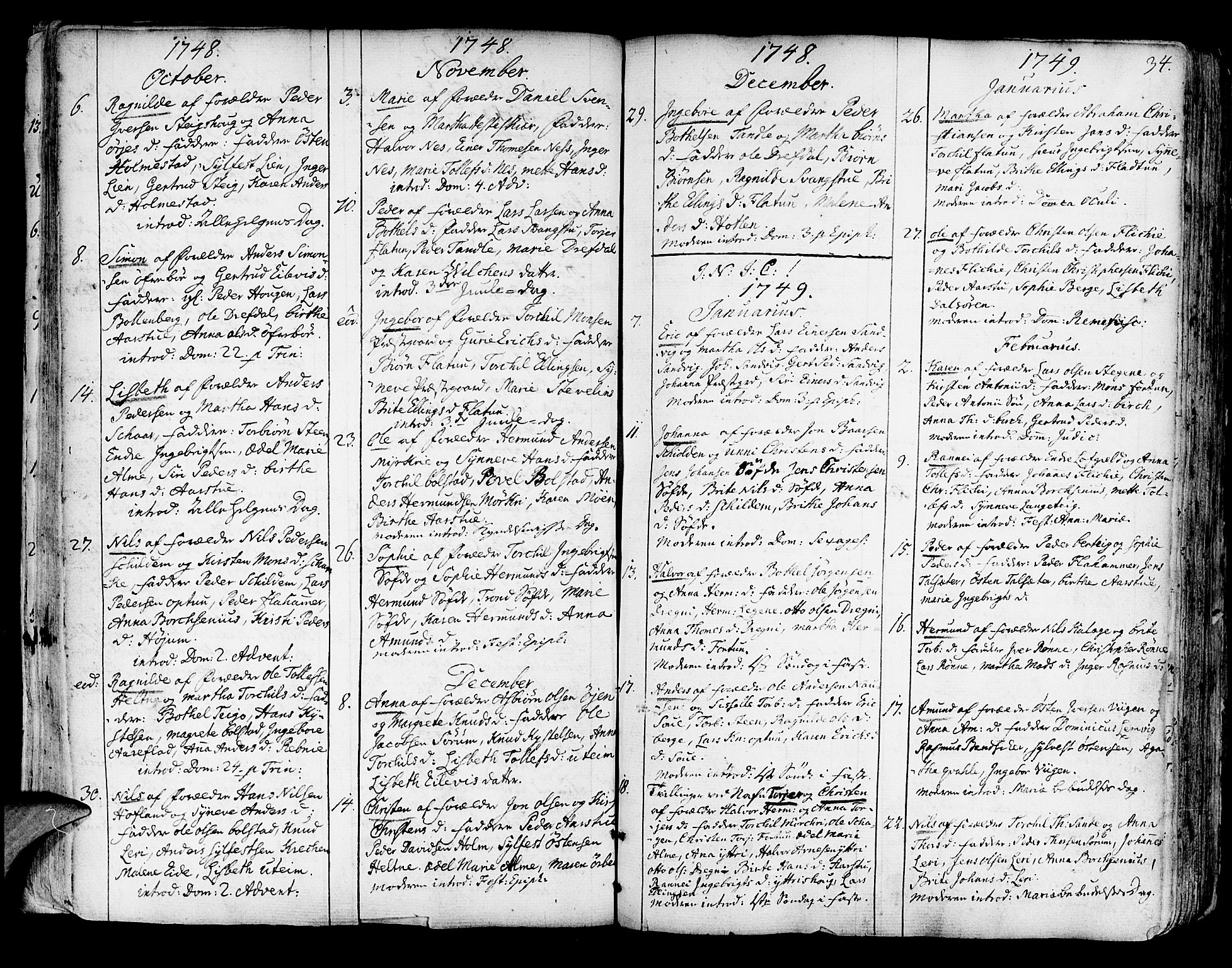 Luster sokneprestembete, AV/SAB-A-81101/H/Haa/Haaa/L0001: Parish register (official) no. A 1, 1731-1803, p. 34