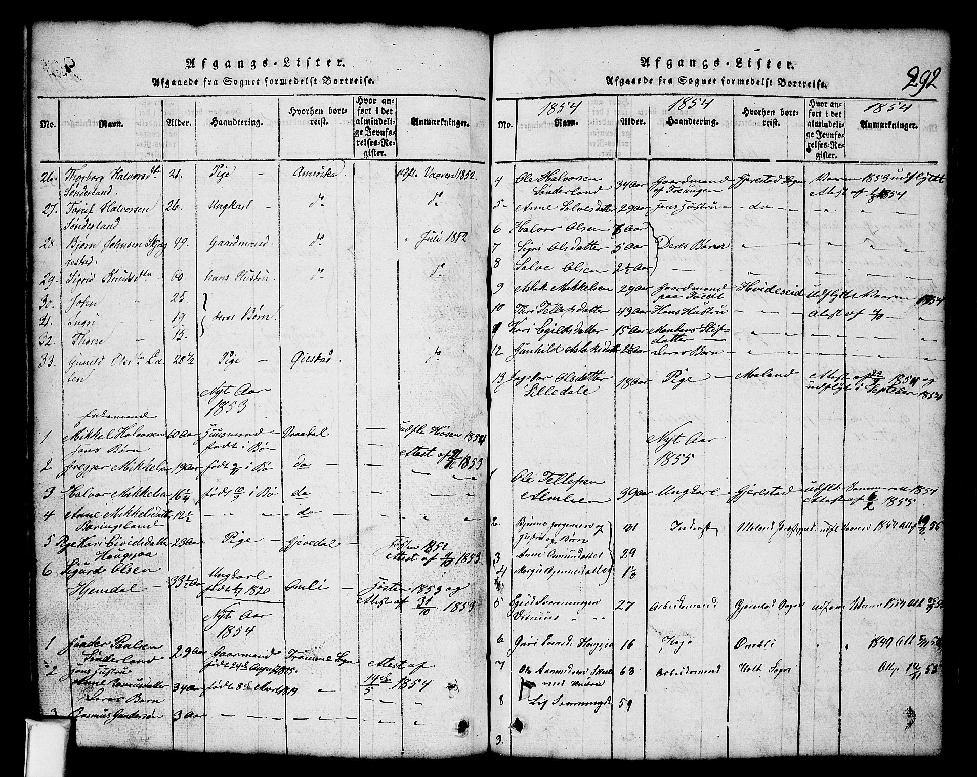 Nissedal kirkebøker, SAKO/A-288/G/Gb/L0001: Parish register (copy) no. II 1, 1814-1862, p. 292