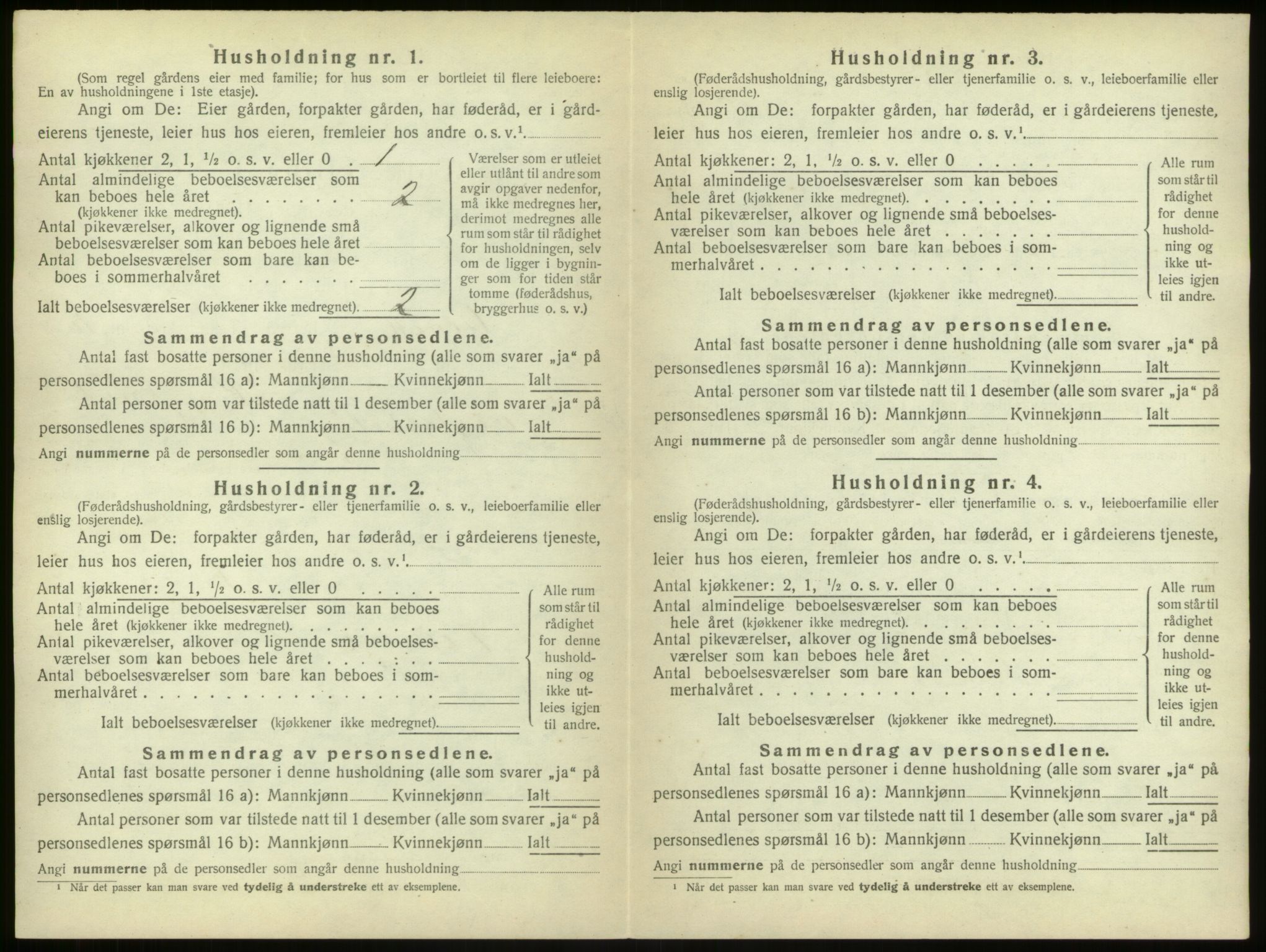 SAB, 1920 census for Ulvik, 1920, p. 70