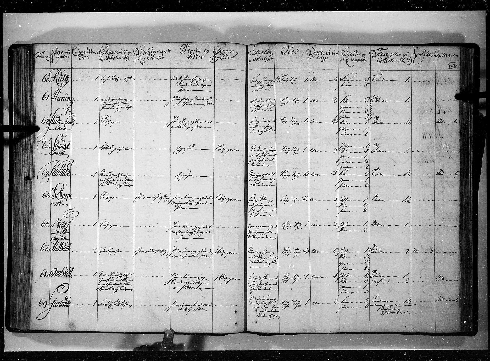 Rentekammeret inntil 1814, Realistisk ordnet avdeling, AV/RA-EA-4070/N/Nb/Nbf/L0121: Øvre og Nedre Telemark eksaminasjonsprotokoll, 1723, p. 123b-124a