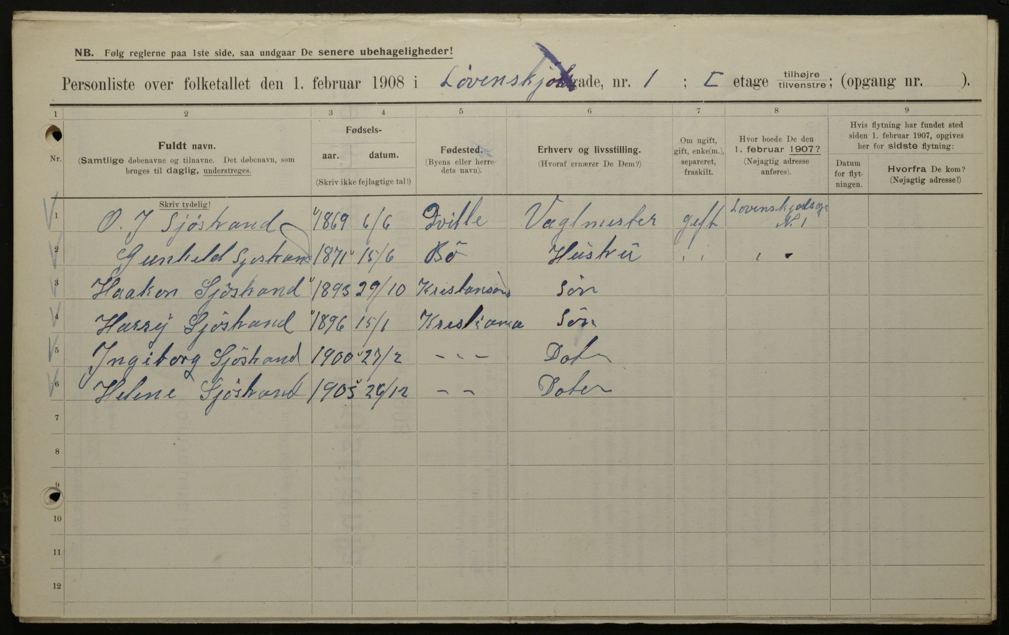 OBA, Municipal Census 1908 for Kristiania, 1908, p. 52662