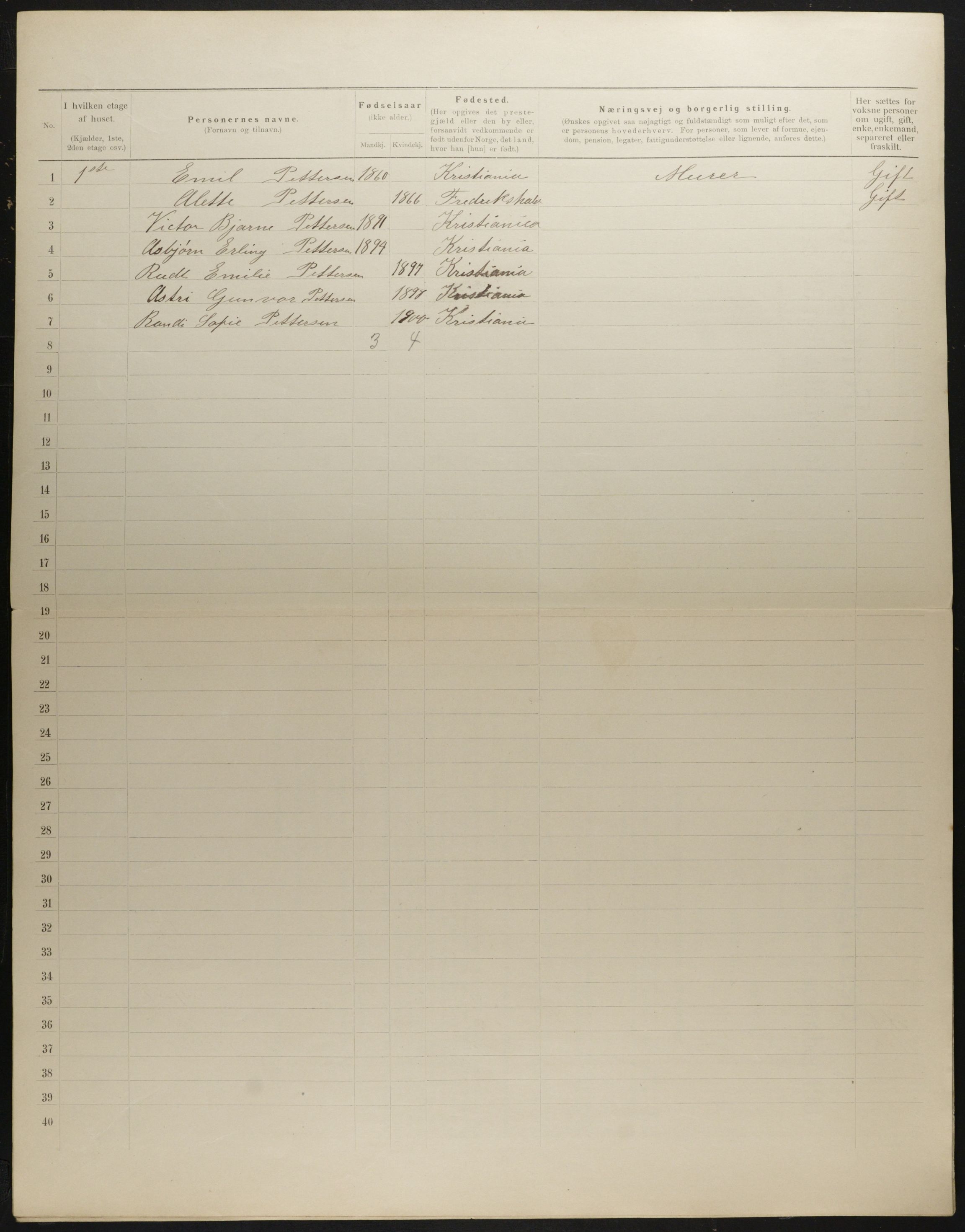 OBA, Municipal Census 1901 for Kristiania, 1901, p. 1546