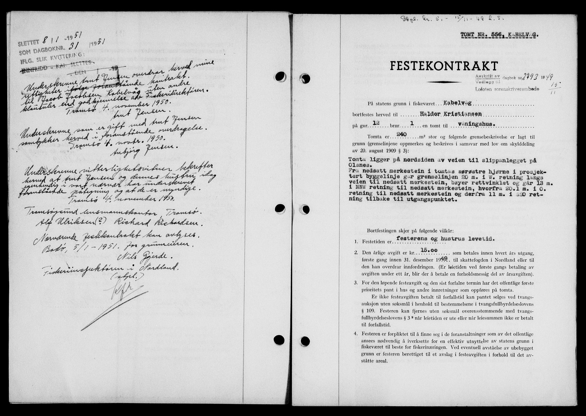 Lofoten sorenskriveri, SAT/A-0017/1/2/2C/L0022a: Mortgage book no. 22a, 1949-1950, Diary no: : 31/1949