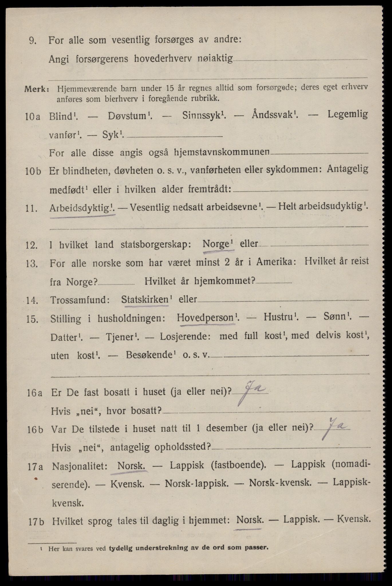 SAT, 1920 census for Værøy, 1920, p. 3126