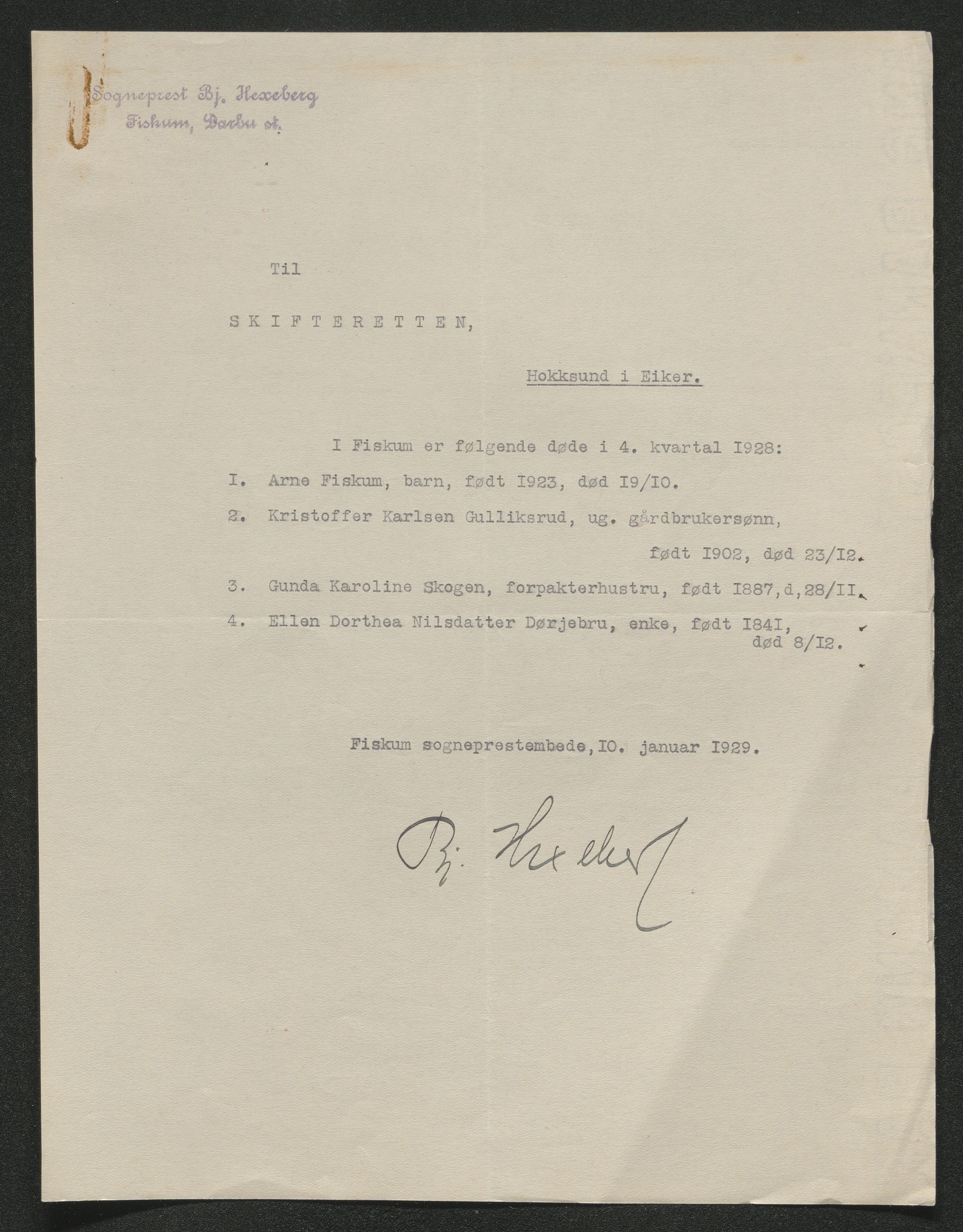 Eiker, Modum og Sigdal sorenskriveri, SAKO/A-123/H/Ha/Hab/L0045: Dødsfallsmeldinger, 1928-1929, p. 447